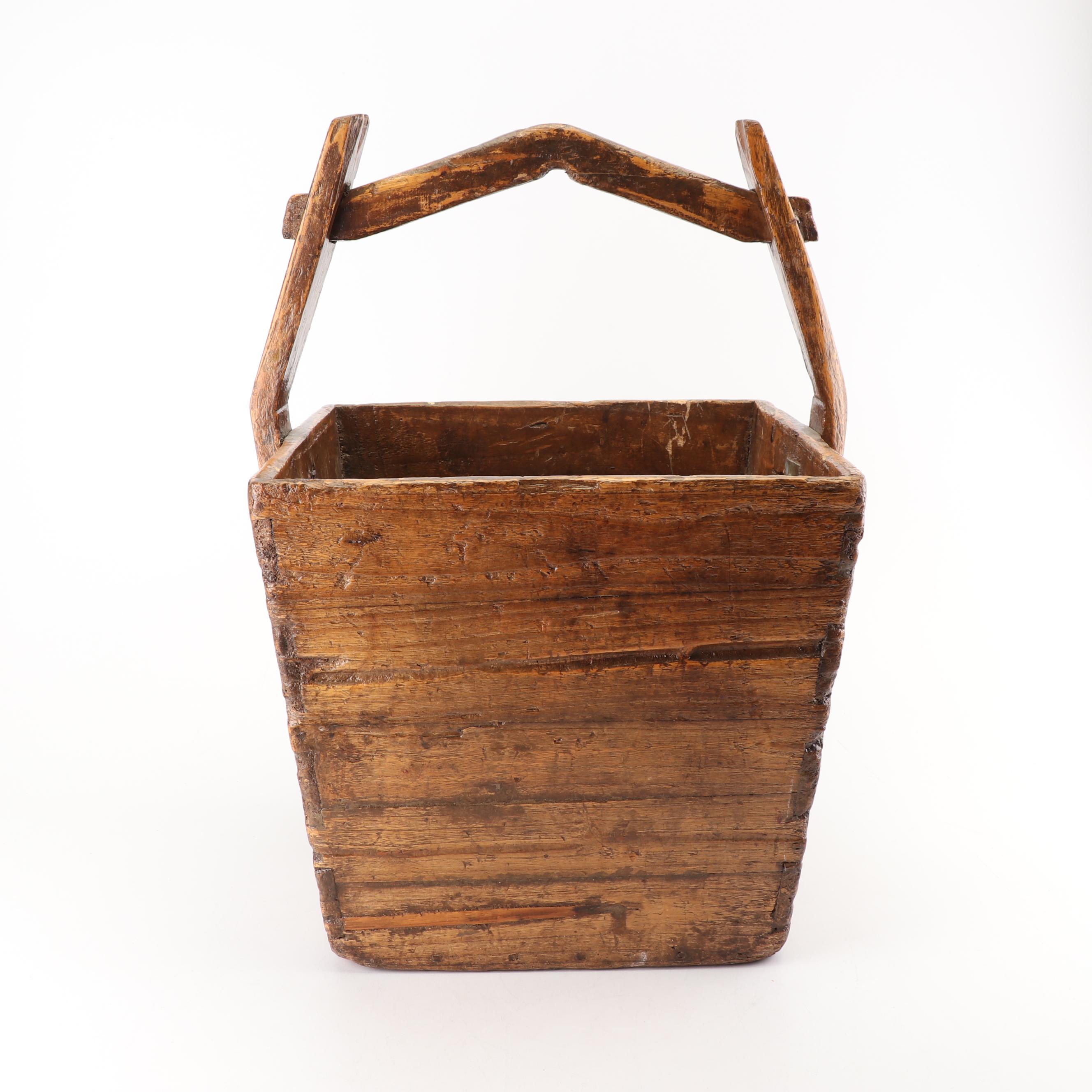 Hand Crafted Chinese Wooden Rice Bucket