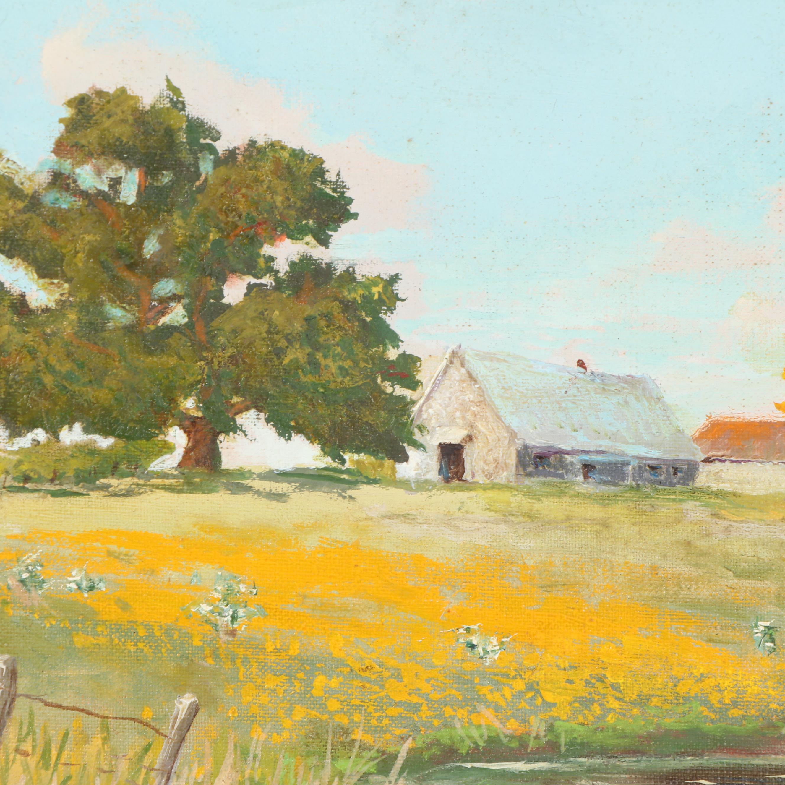 Warner Lewis Oil Painting of Rural Landscape