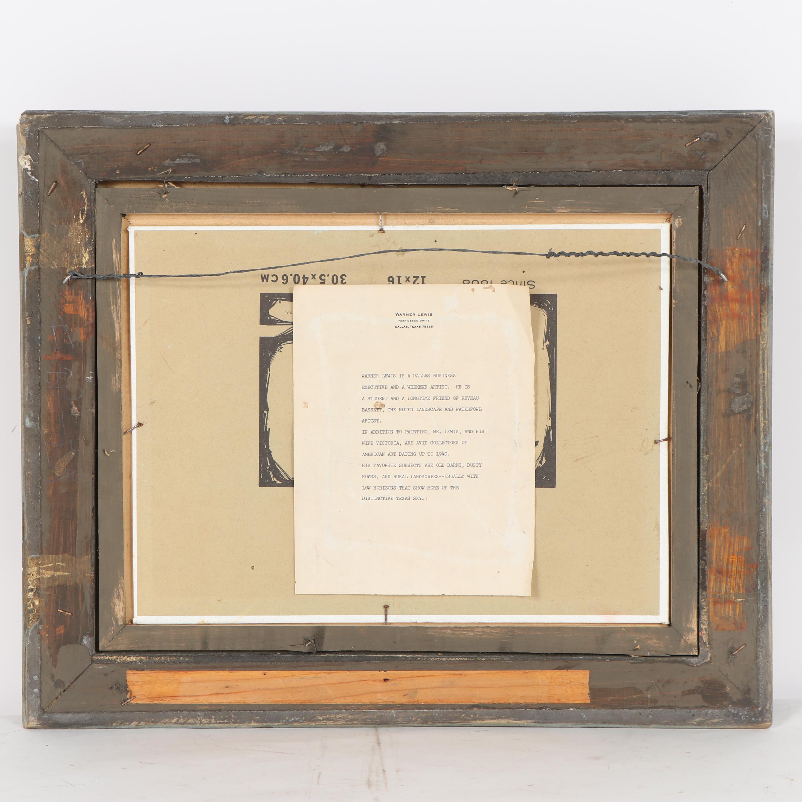 Warner Lewis Oil Painting of Rural Landscape