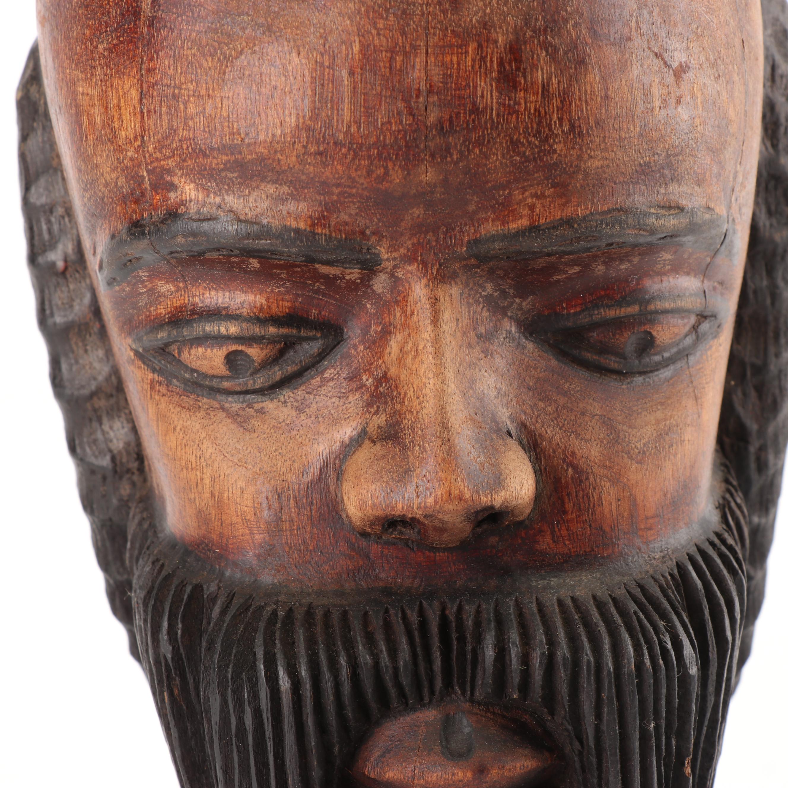 Jamaican Style Carved Wood Bust