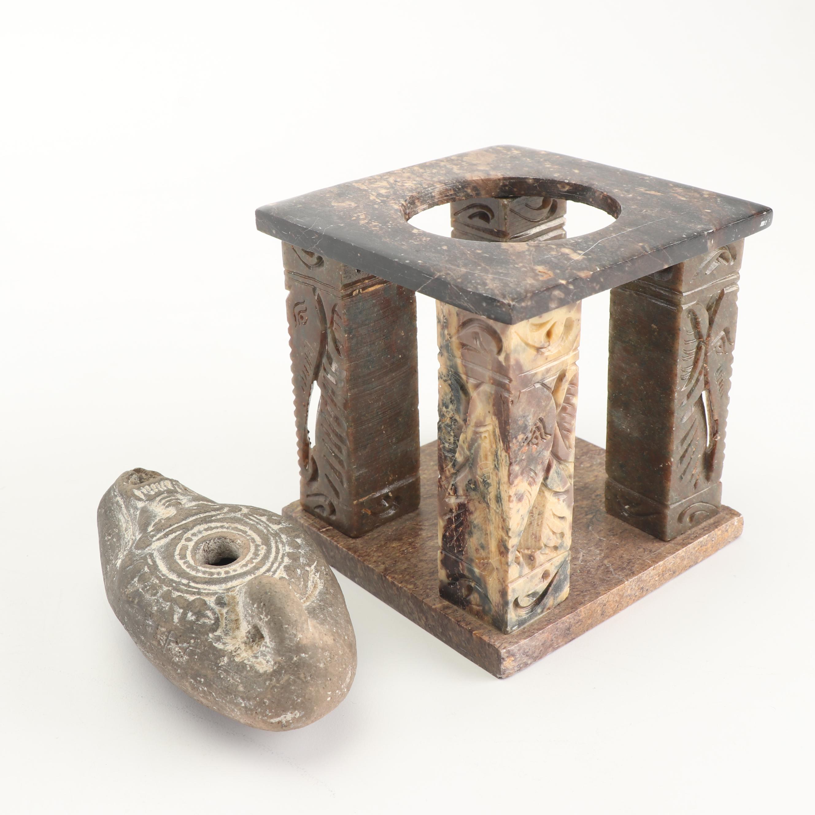 Assortment of Vintage Ceramic and Stone Figurines