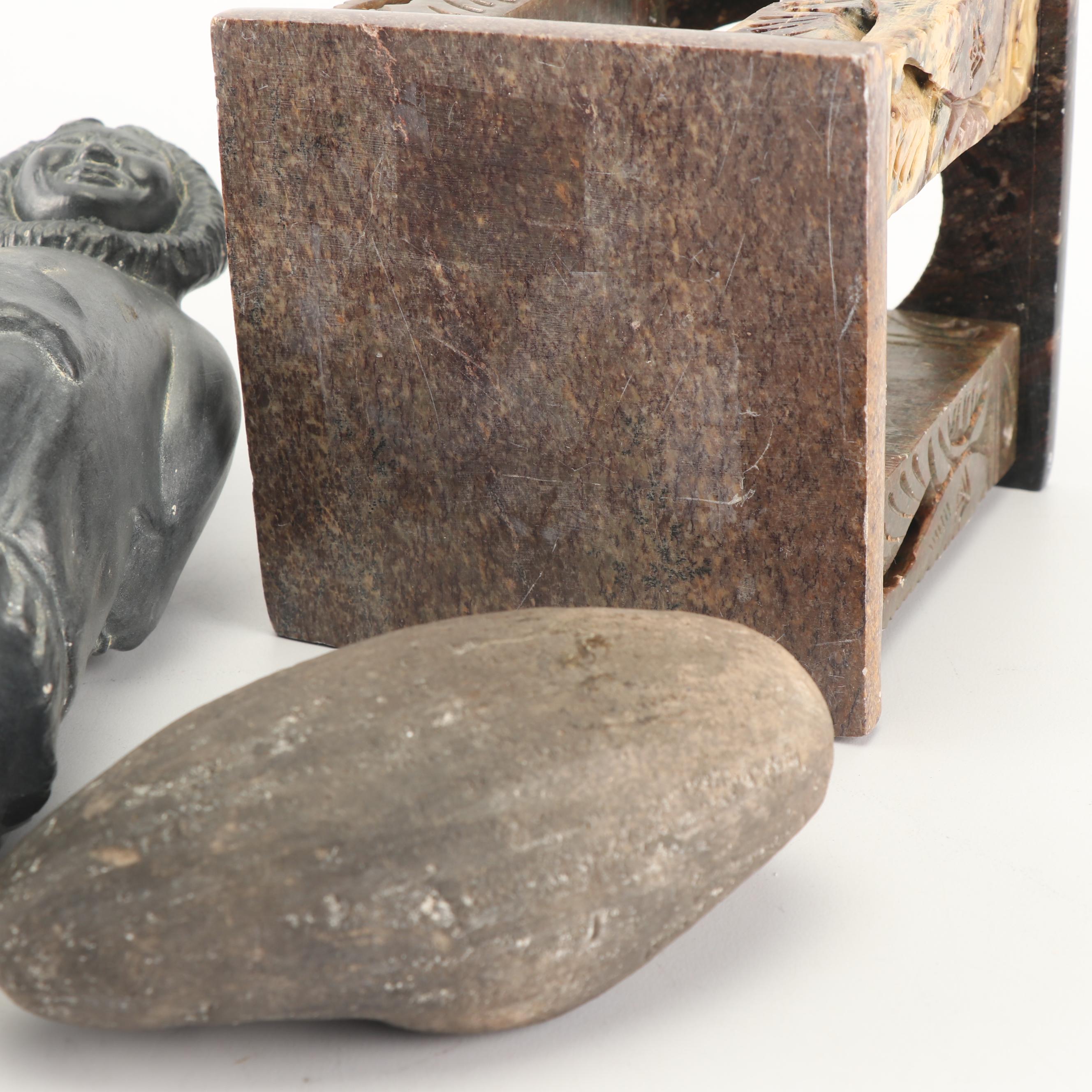 Assortment of Vintage Ceramic and Stone Figurines