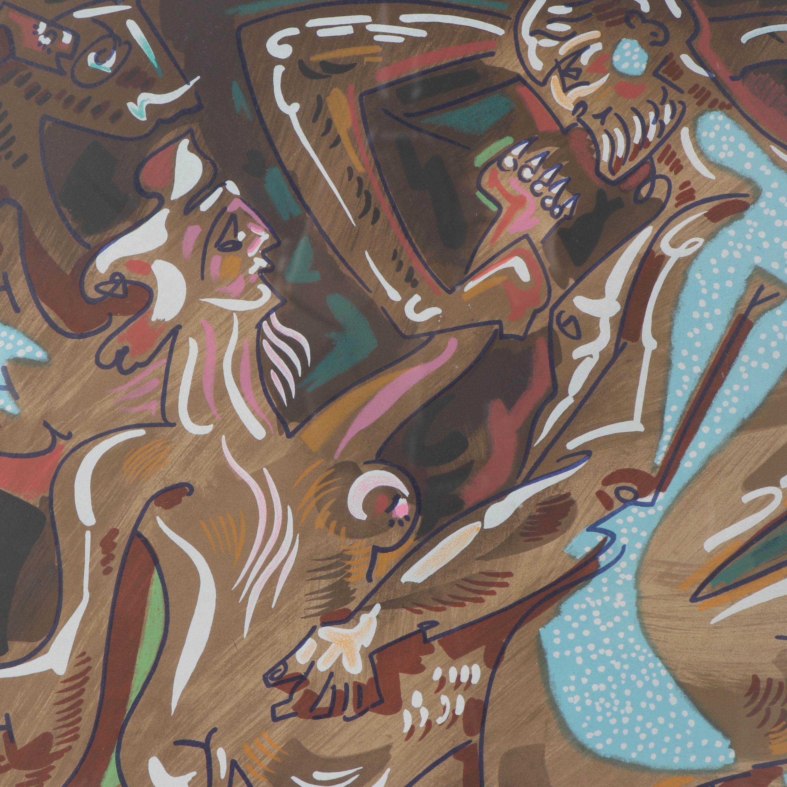 André Masson Color Lithograph "Adam and Eve"