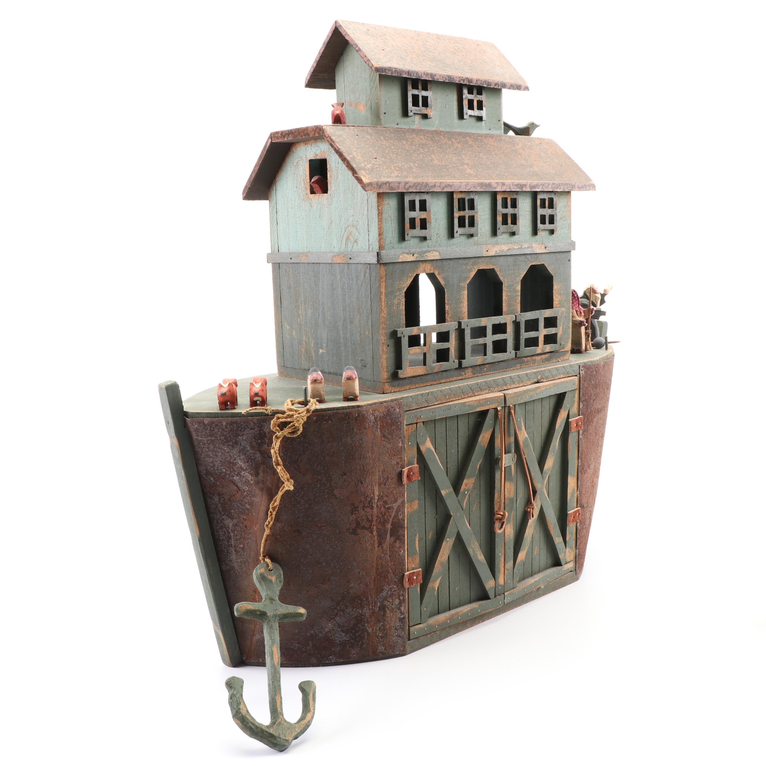 Barry Grosscup Folk Art "Noah's Ark" with Animals