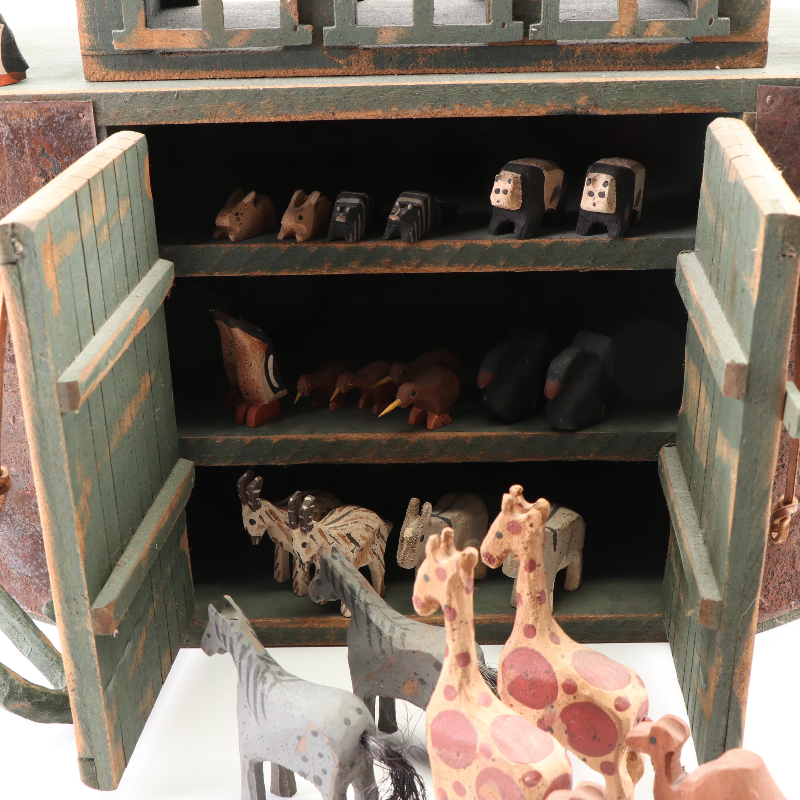 Barry Grosscup Folk Art "Noah's Ark" with Animals