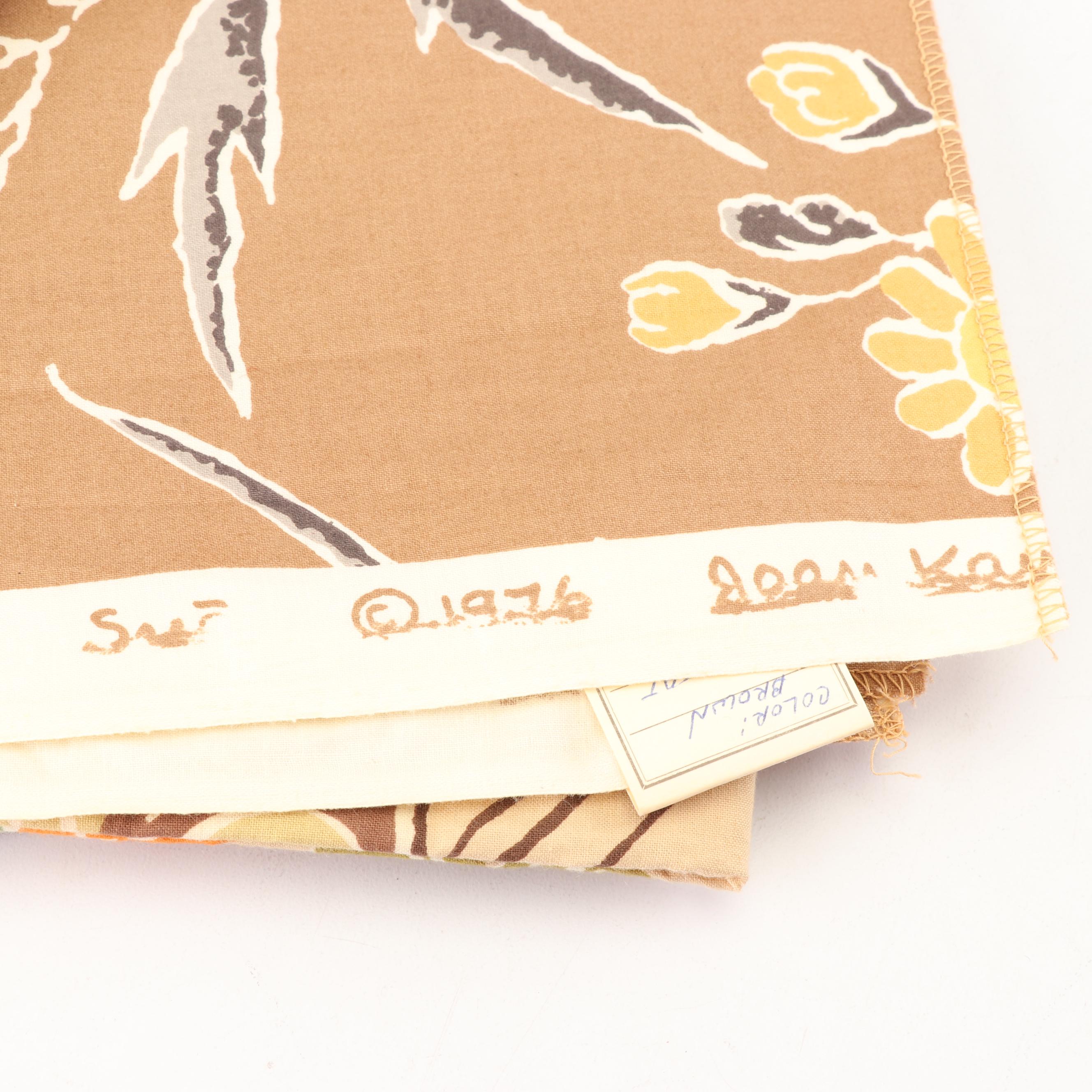 Batik, Floral Chintz, and Damask Upholstery Fabric Samples, 1970s and 1980s