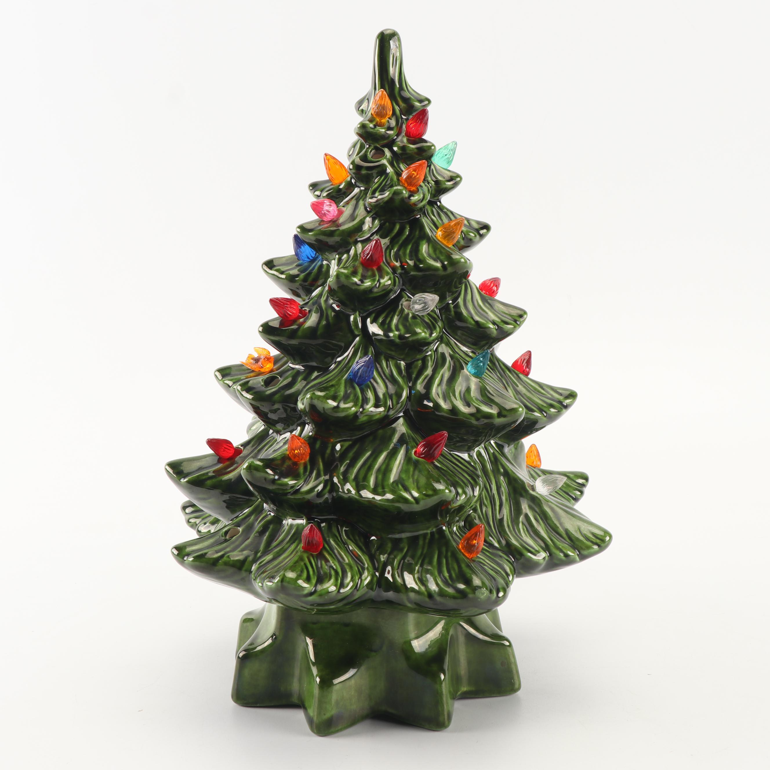 Hand-Painted Ceramic Christmas Tree Light