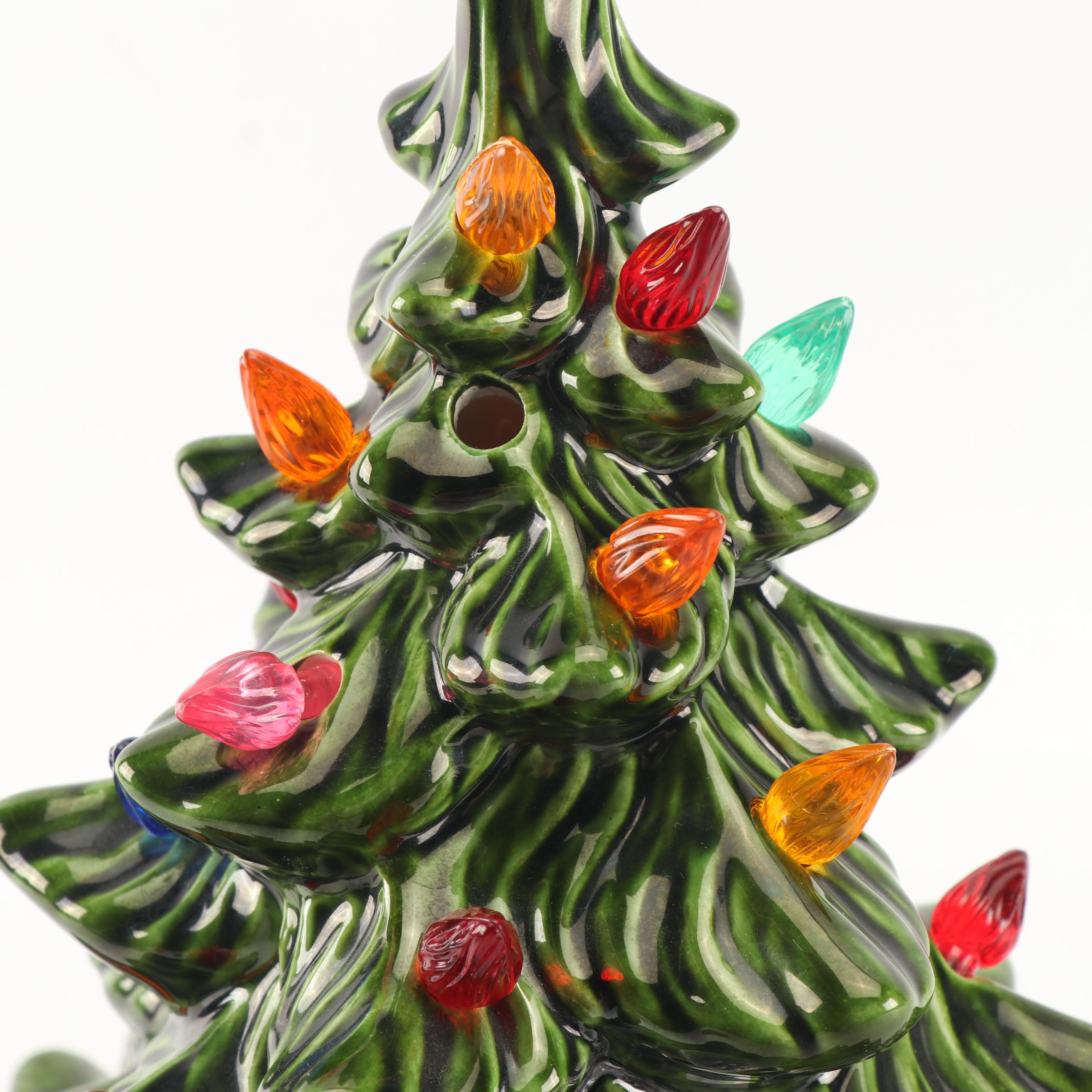 Hand-Painted Ceramic Christmas Tree Light