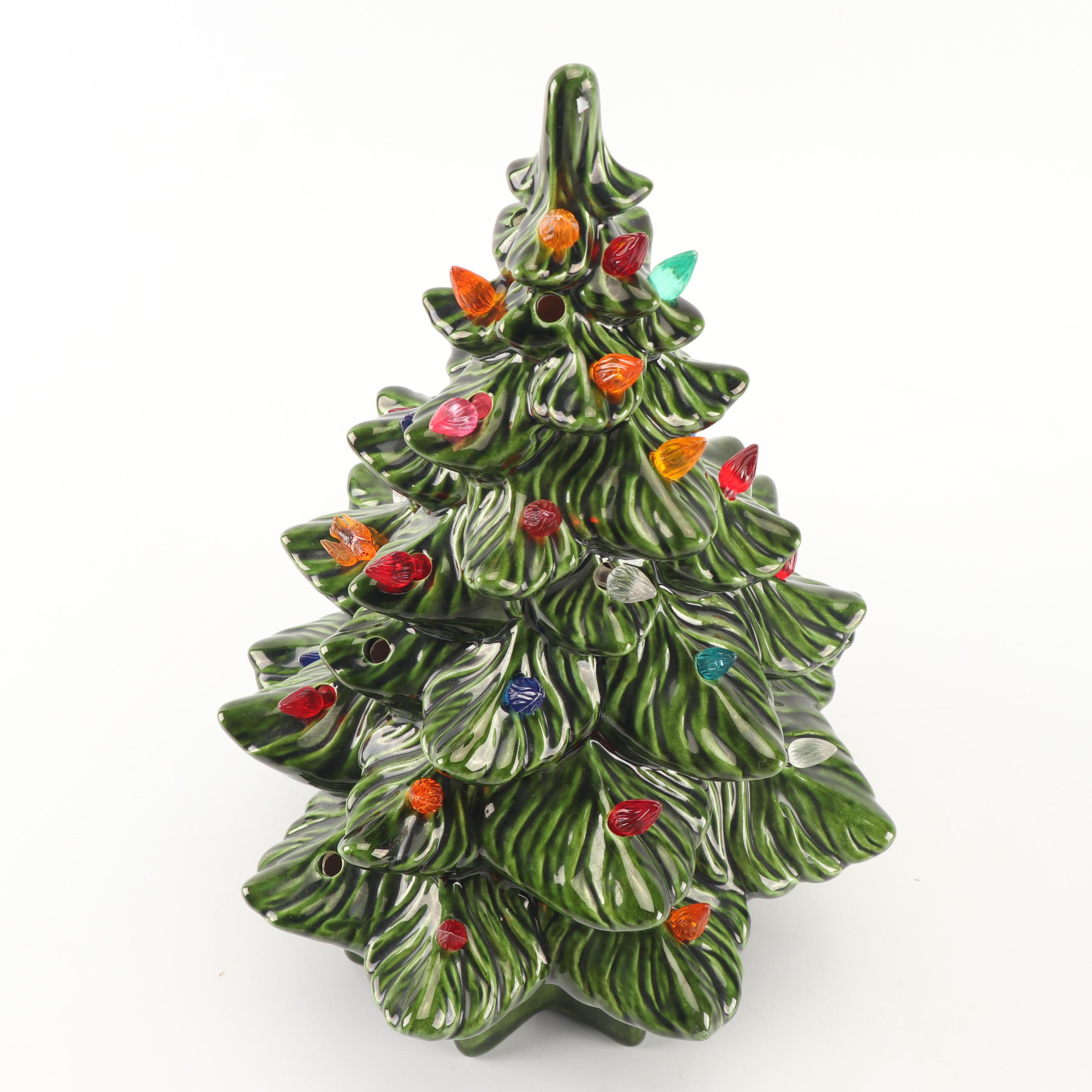 Hand-Painted Ceramic Christmas Tree Light