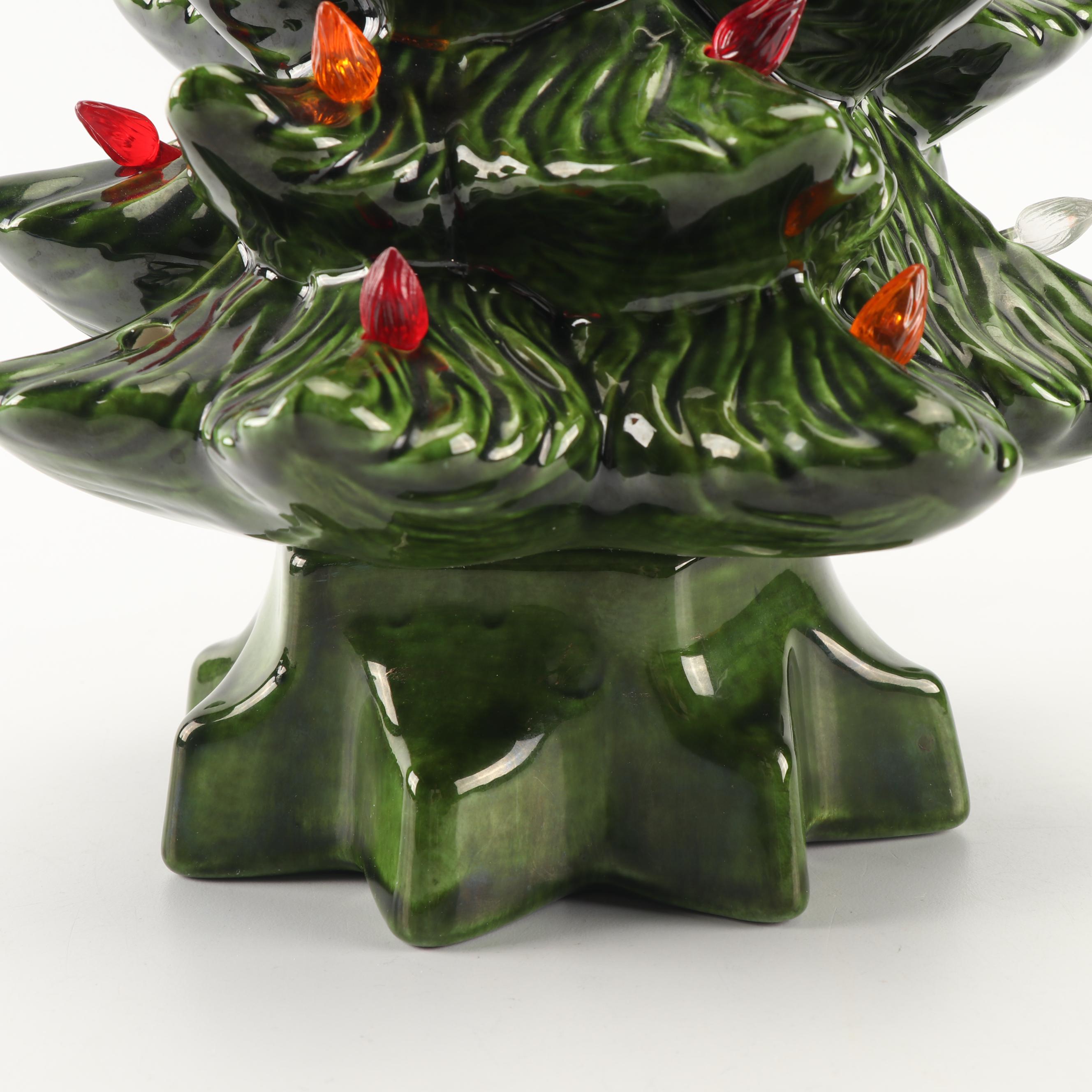 Hand-Painted Ceramic Christmas Tree Light