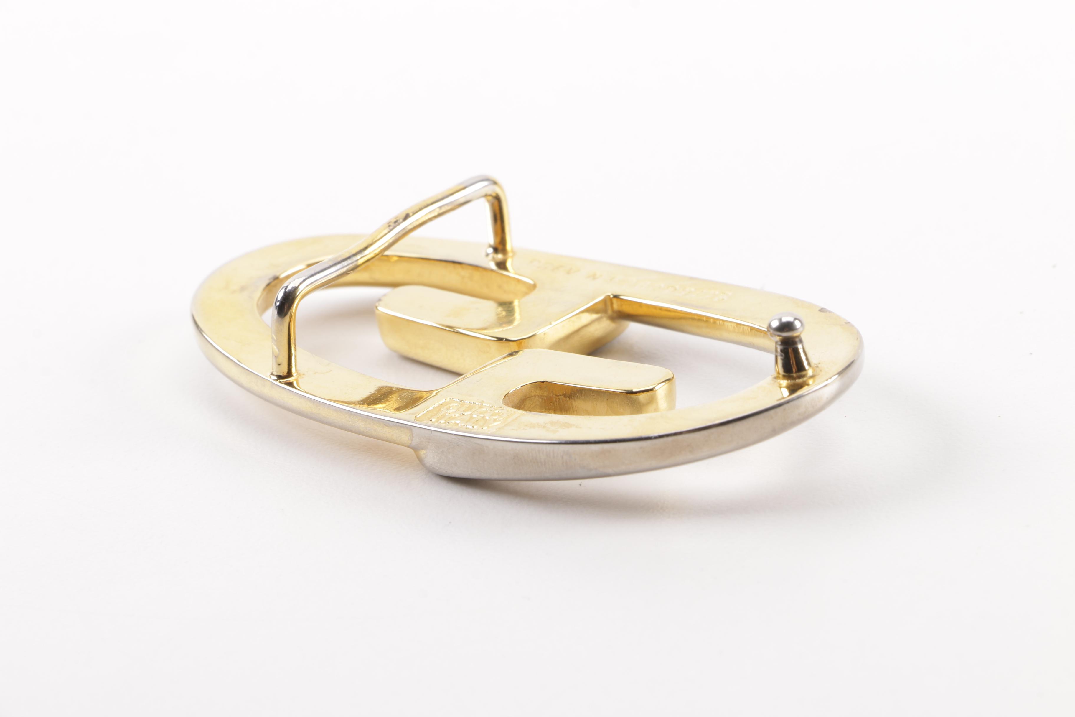 Vintage Gucci GG Two-Tone Metal Belt Buckle