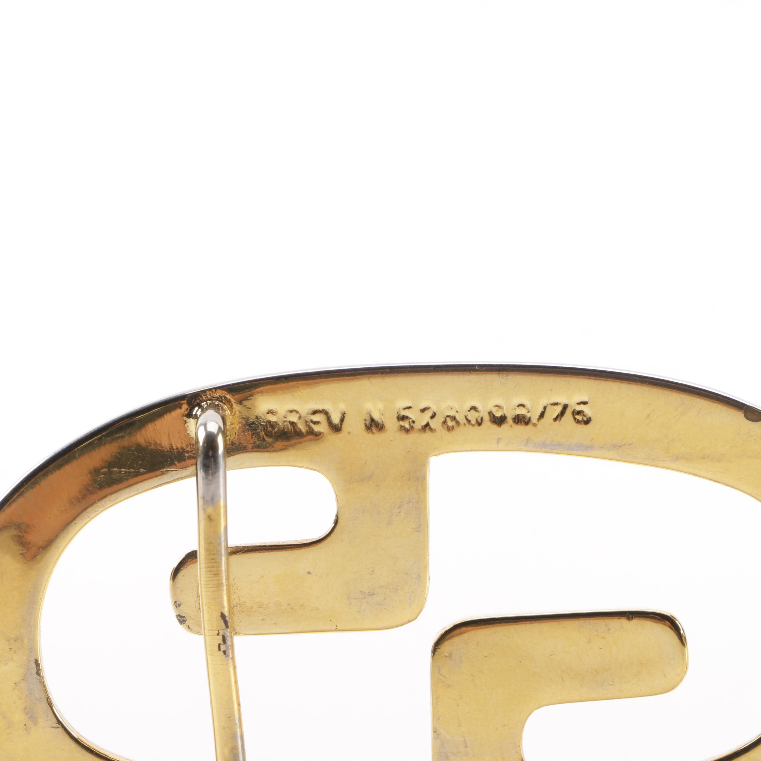 Vintage Gucci GG Two-Tone Metal Belt Buckle