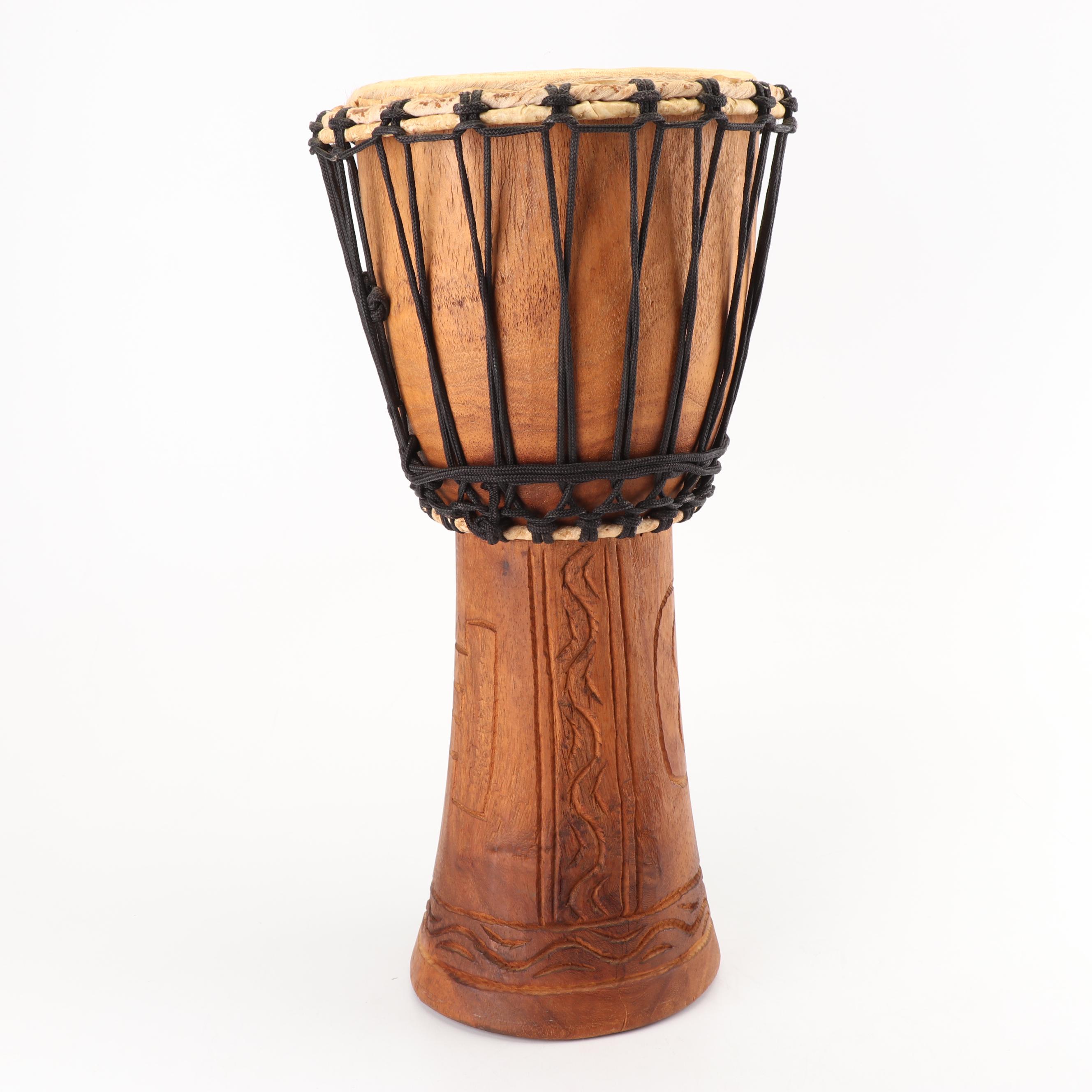 African Style Hand Carved Rope-Tuned Djembe Hand Drum