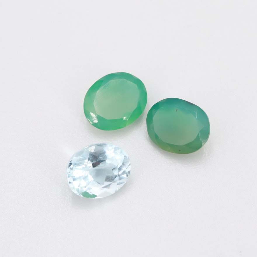 Loose 3.87 CT Topaz and 4.54 CTW Chalcedony