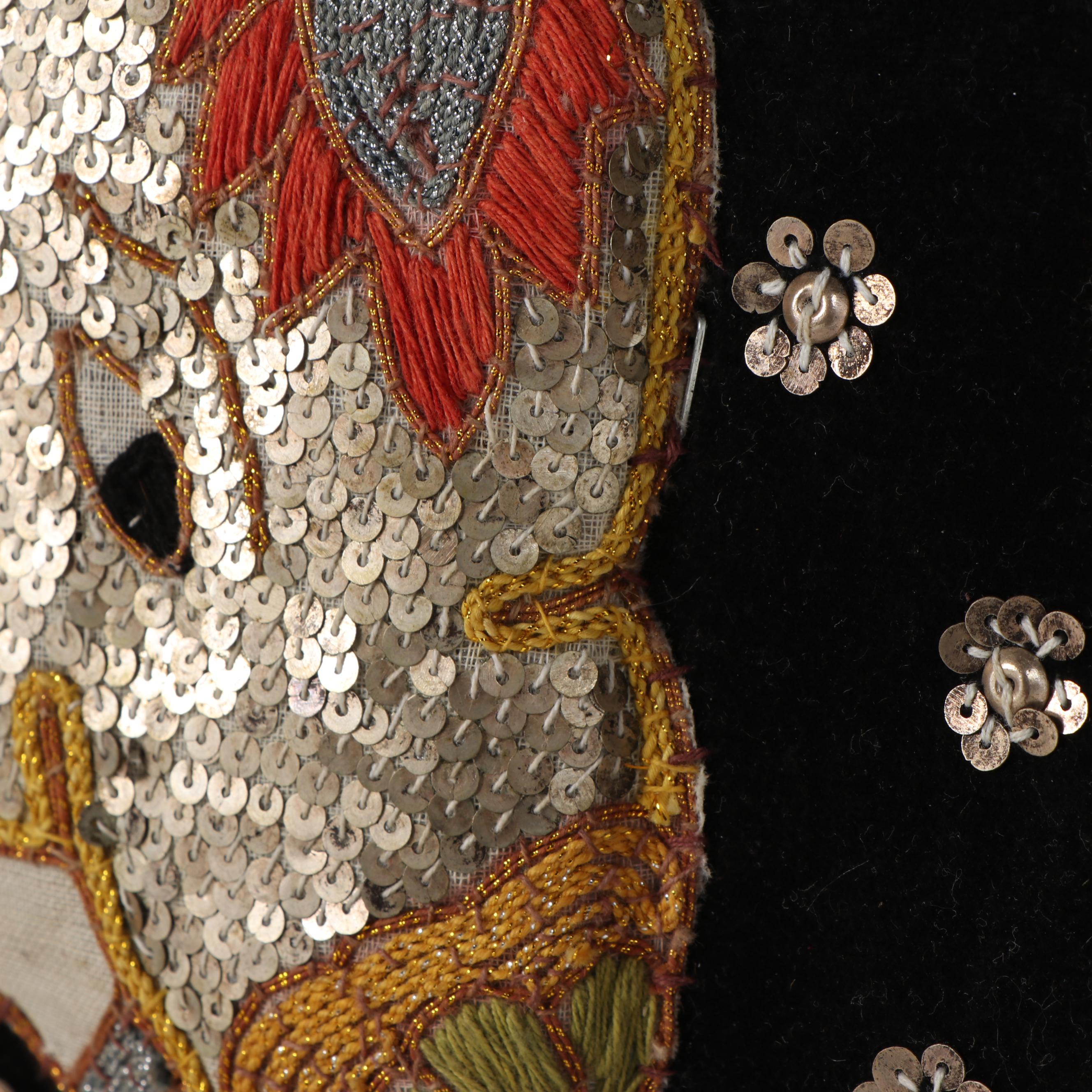 Burmese Style Hand-Embroidered Kalaga Textile