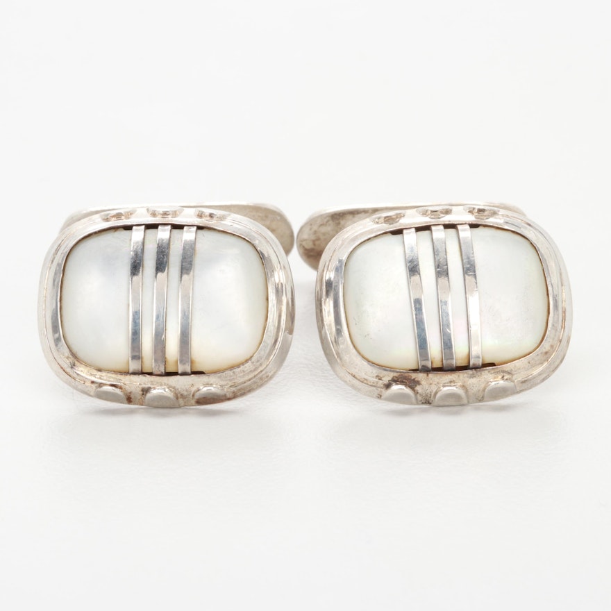 835 Silver Mother of Pearl Cufflinks