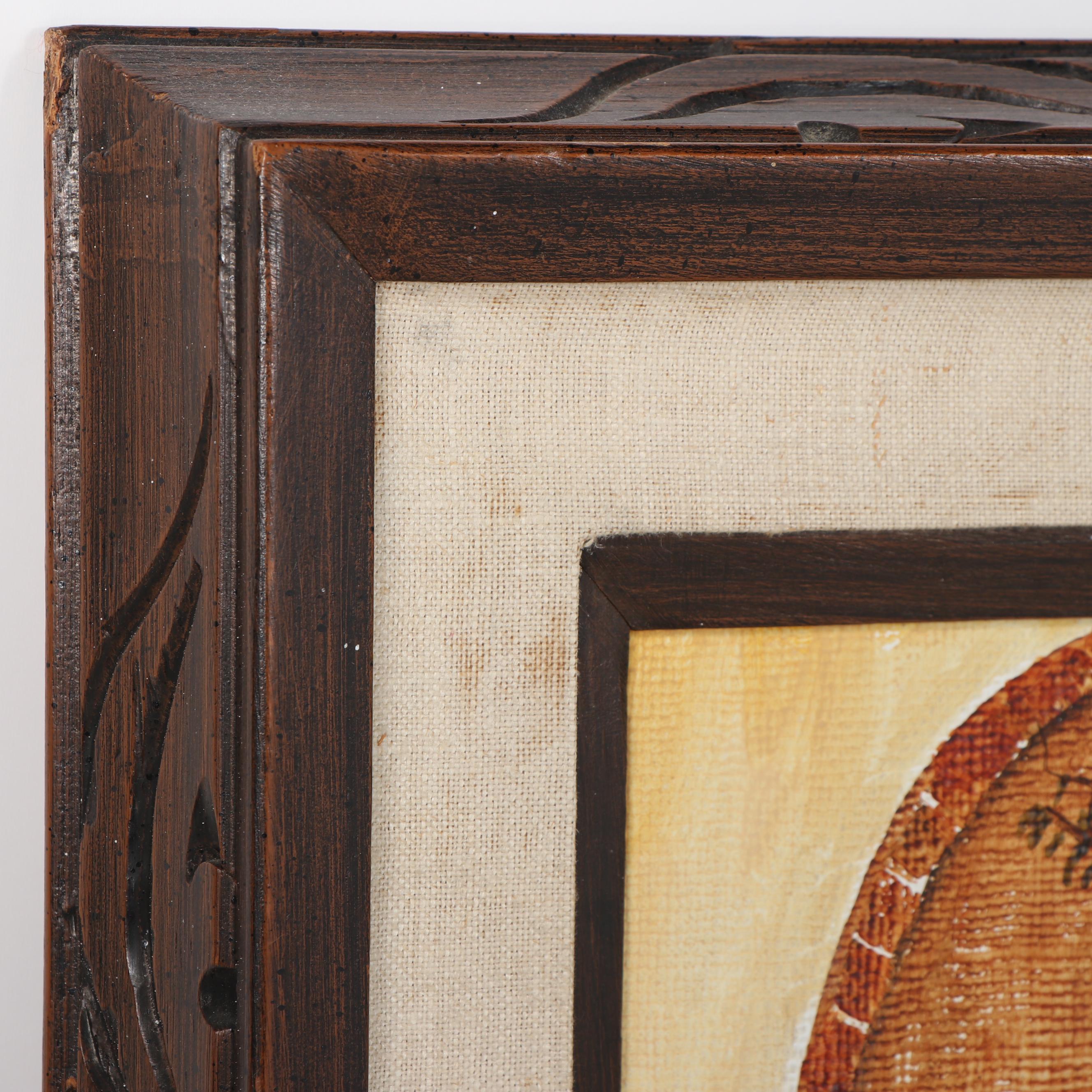 Caroll Acrylic Painting of a Courtyard