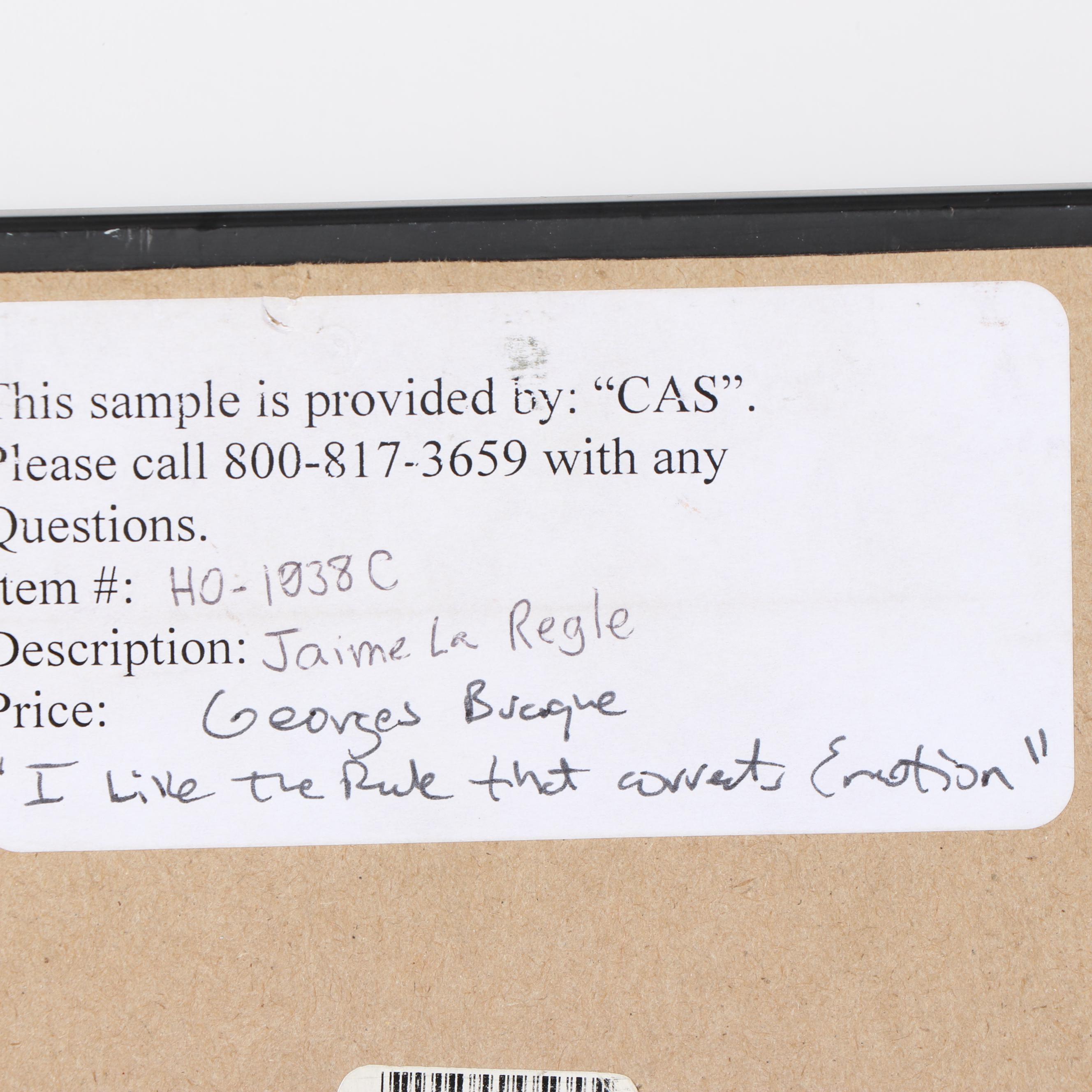 Giclée after Georges Braque "J'aime la Règle qui Corrige L'émotion"