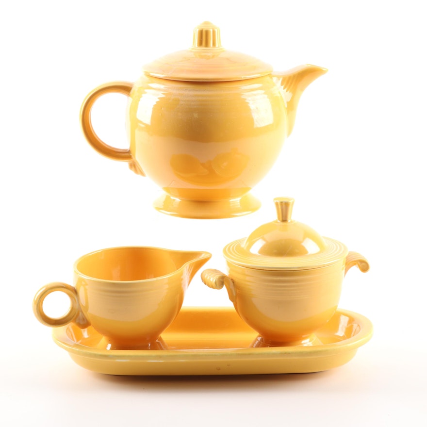 Homer Laughlin Yellow "Fiesta" Ceramic Tea Serveware, 1936-69