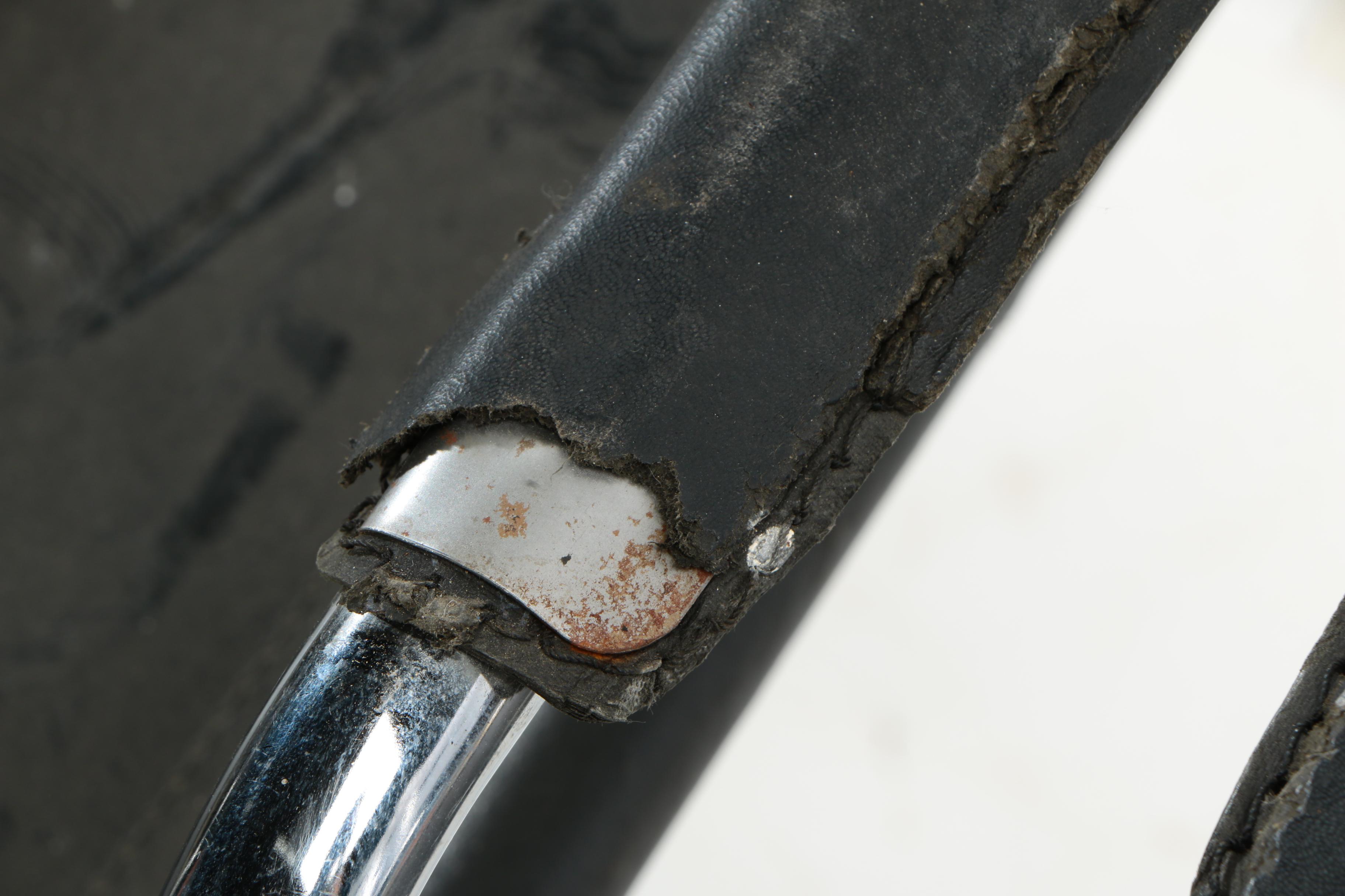 Bauhaus Style Leather Sling Metal Cantilever Armchairs, 20th Century