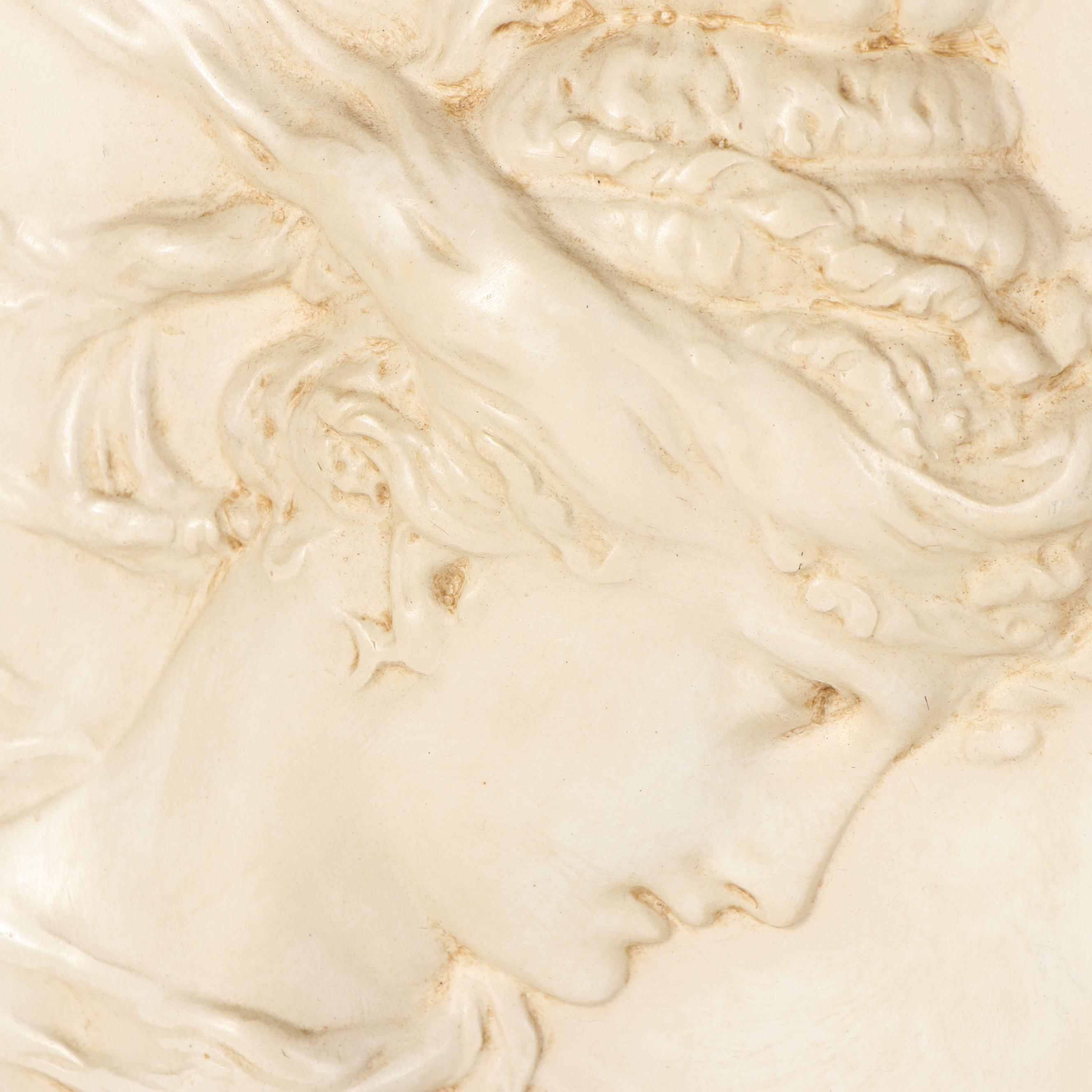 Chalkware Relief Cameo in Oval Frame