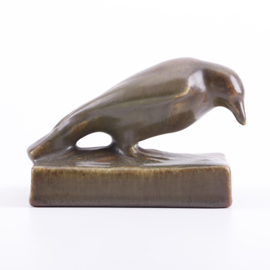 Rookwood Pottery "Rook" Figurine Paperweight, 1936