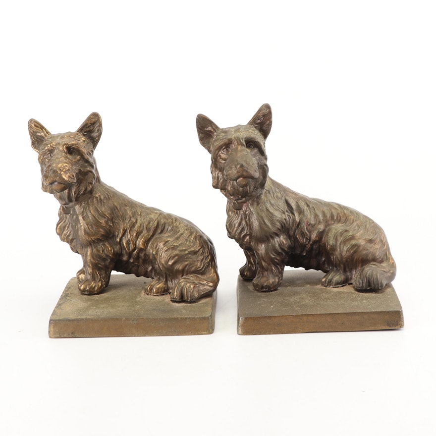 Bronze Clad Scottish Terrier Bookends