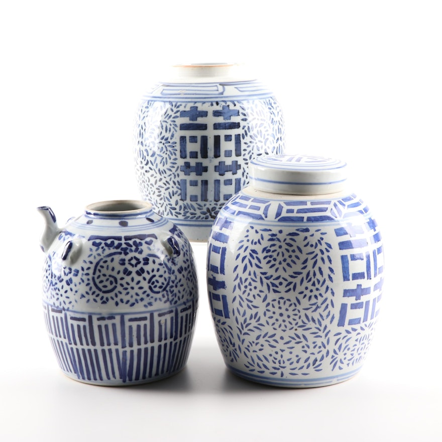 Chinese Ceramic Jars and a Jug