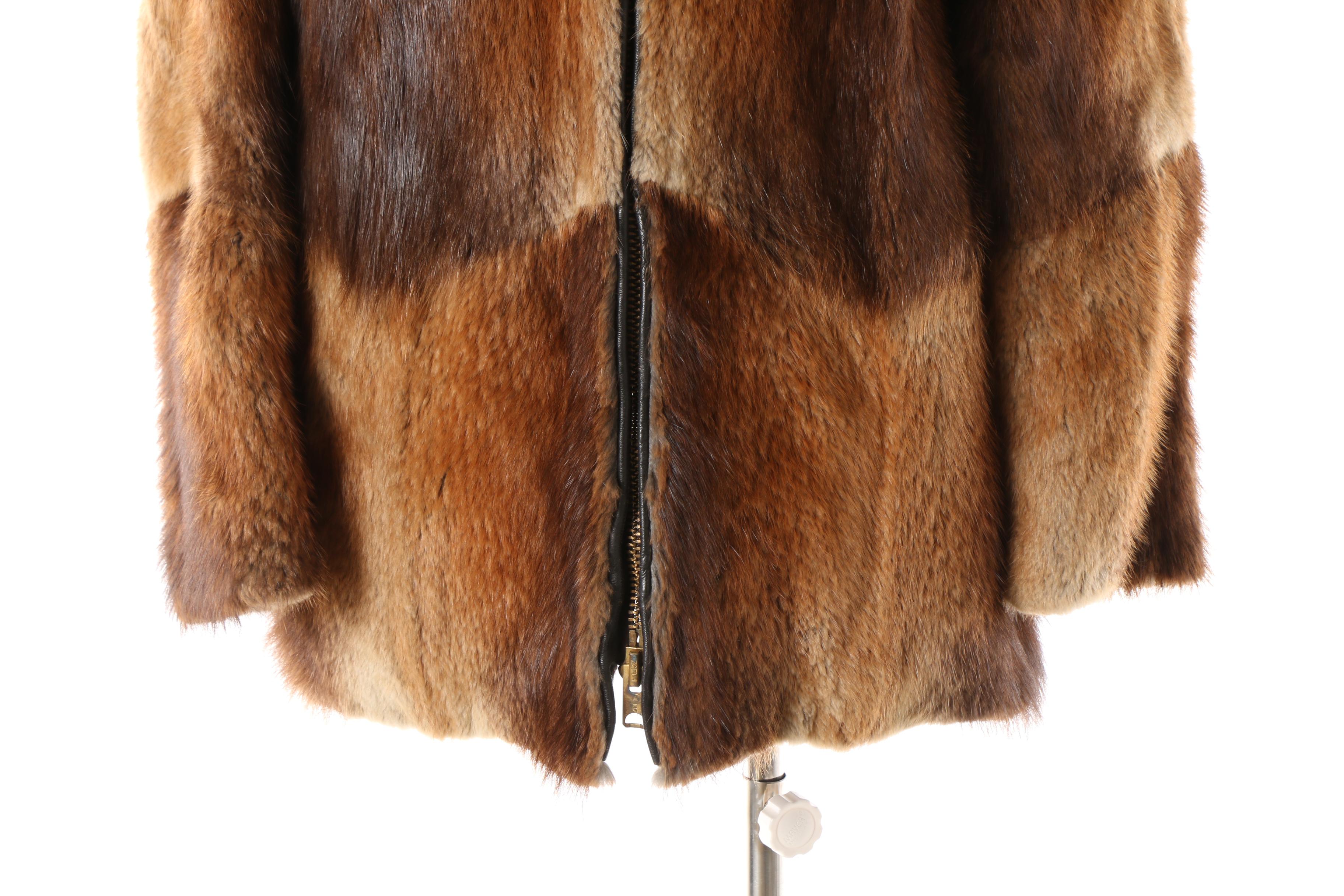 Vintage David Green Anchorage Beaver Fur Jacket with Coyote Fur Trim Hood