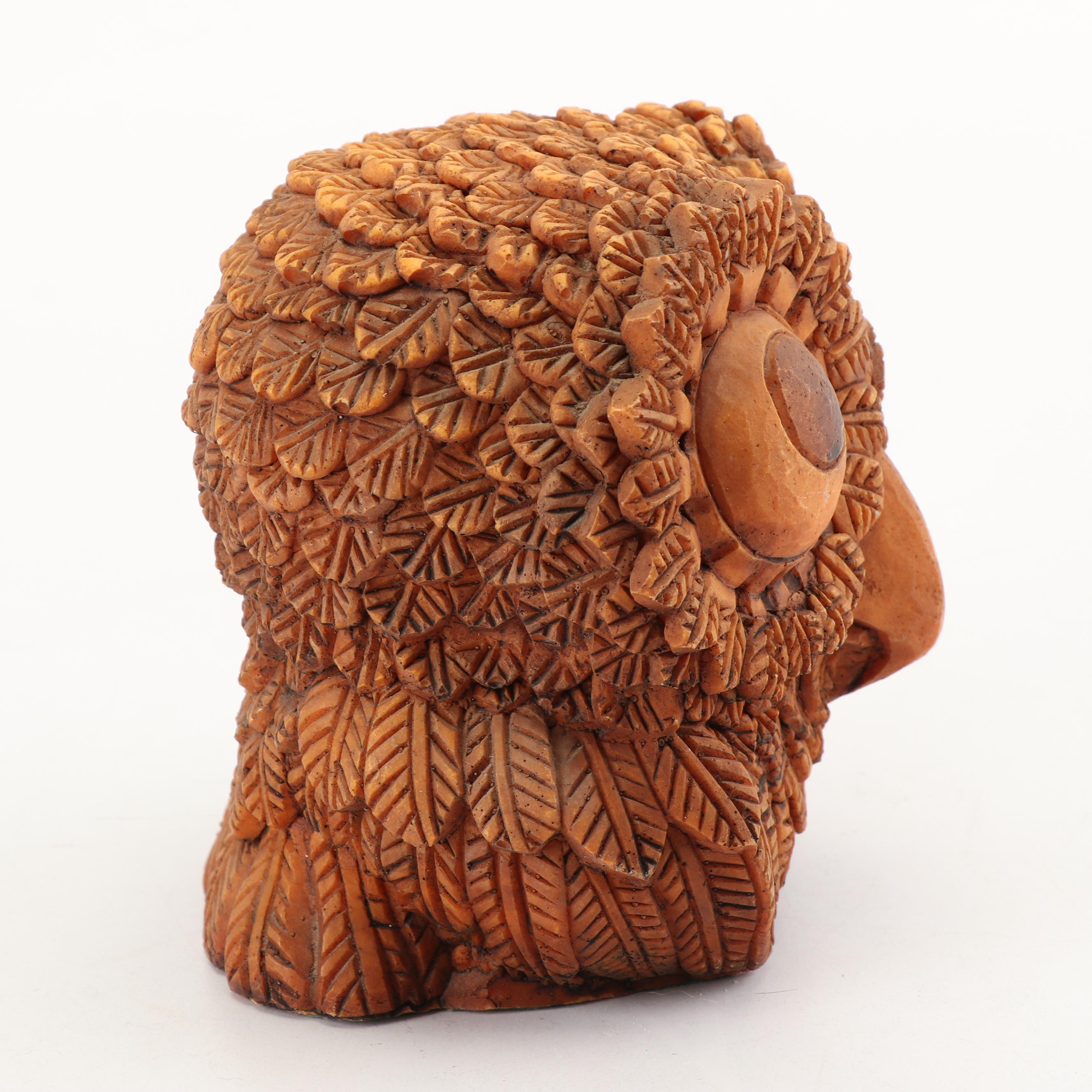 Cast Resin Owl Figurine, circa 1970