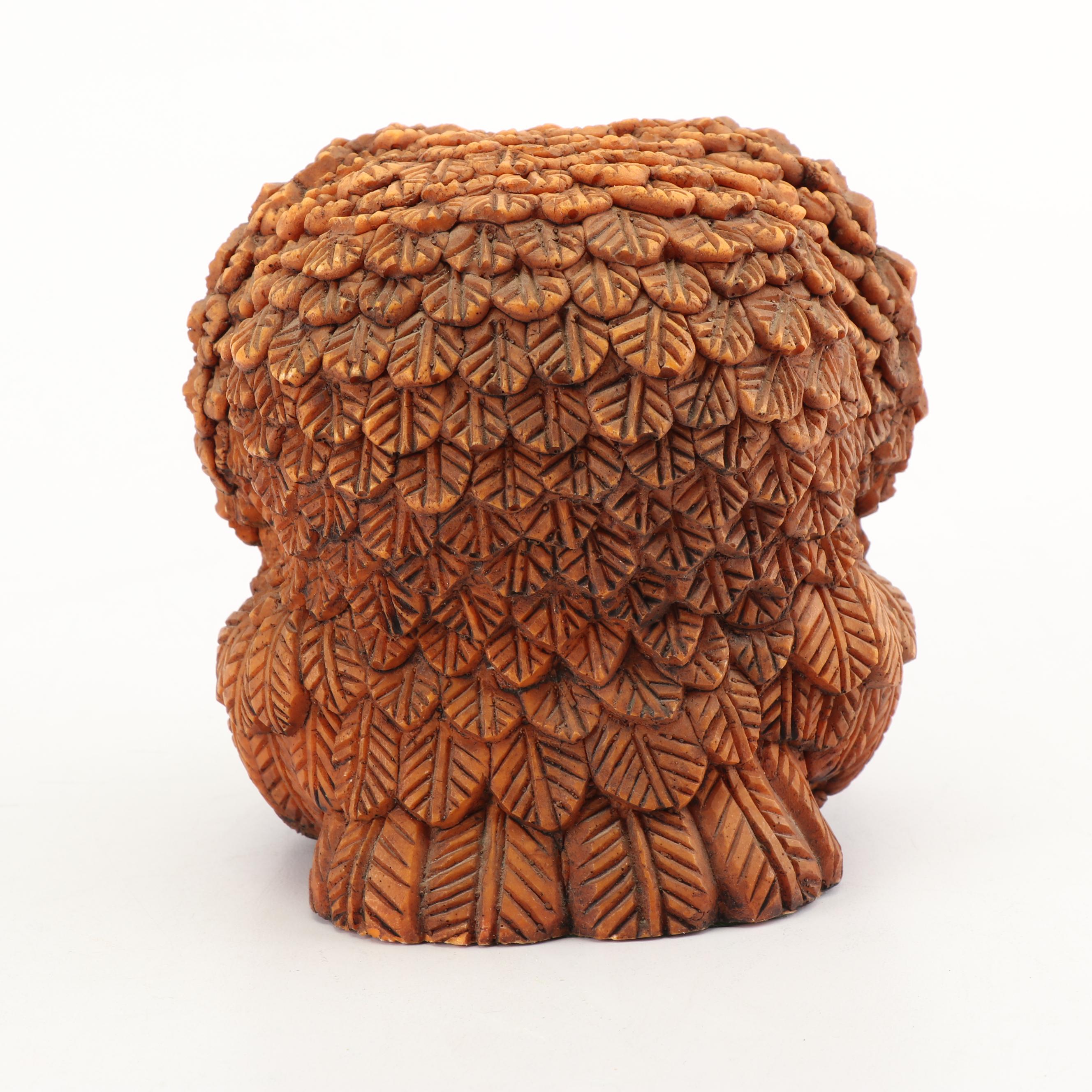 Cast Resin Owl Figurine, circa 1970