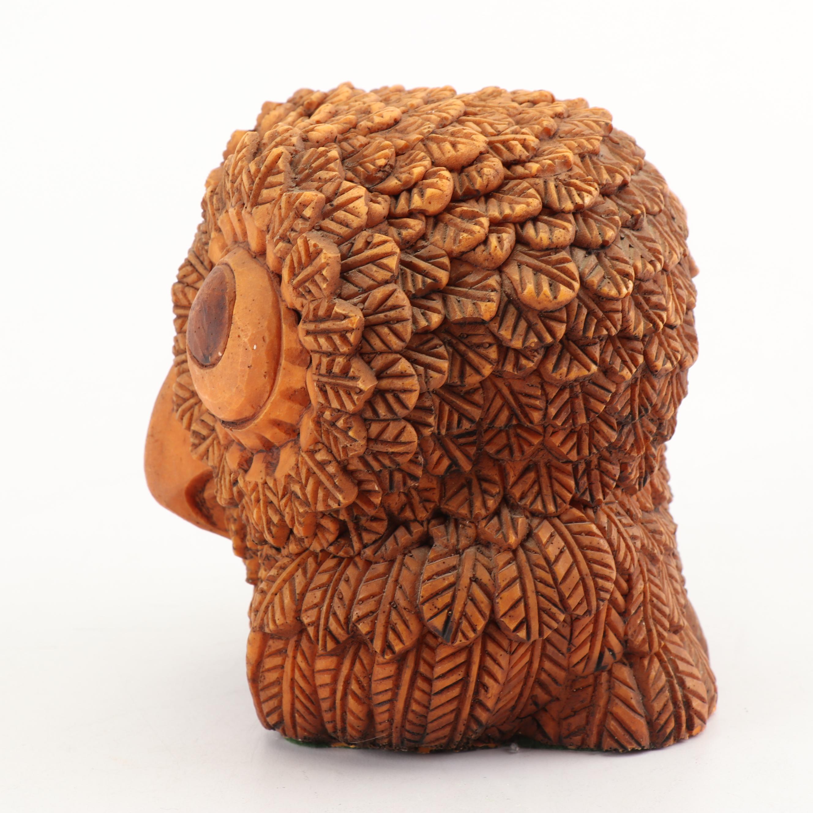 Cast Resin Owl Figurine, circa 1970