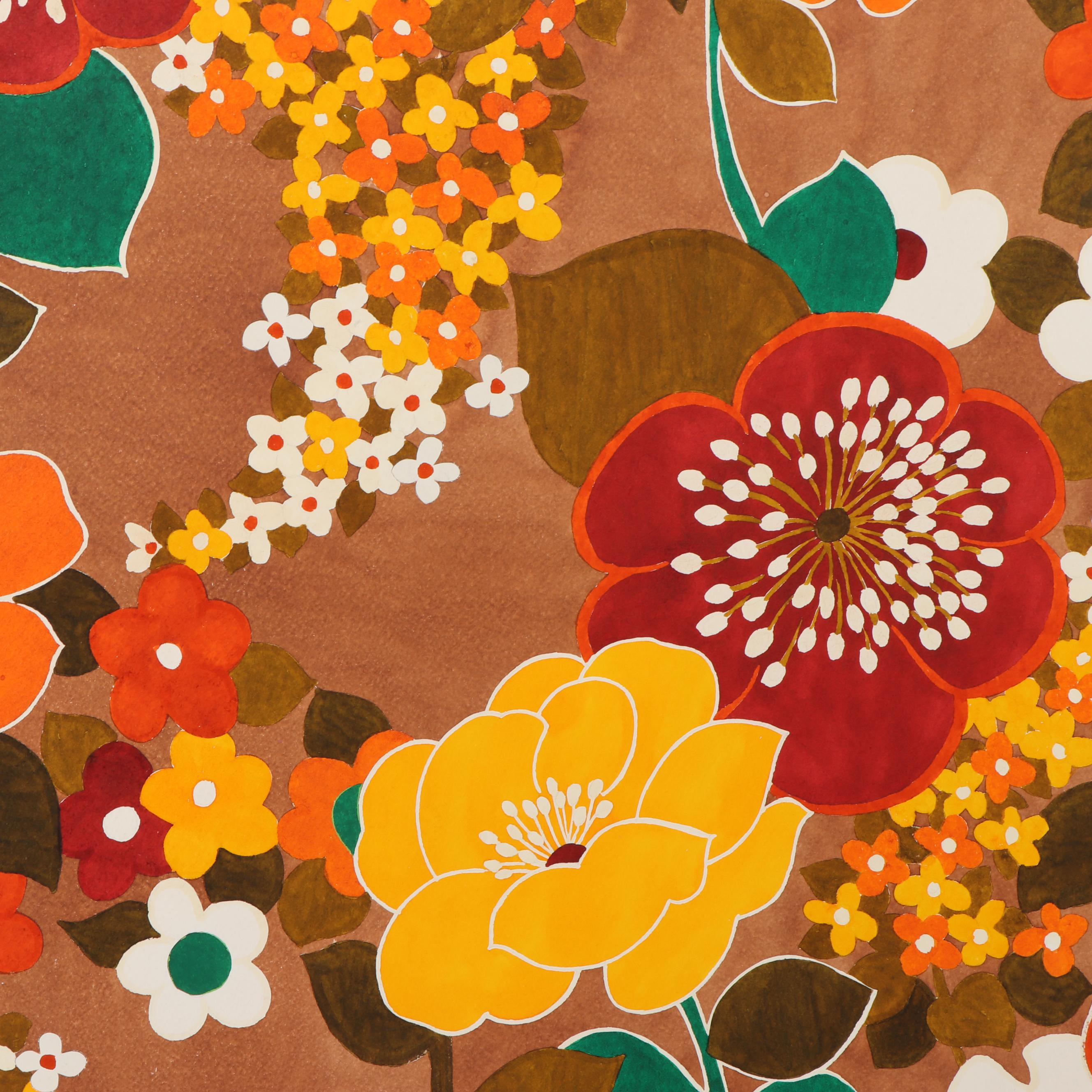 Marubeni Watercolor Floral Textile Design Proof