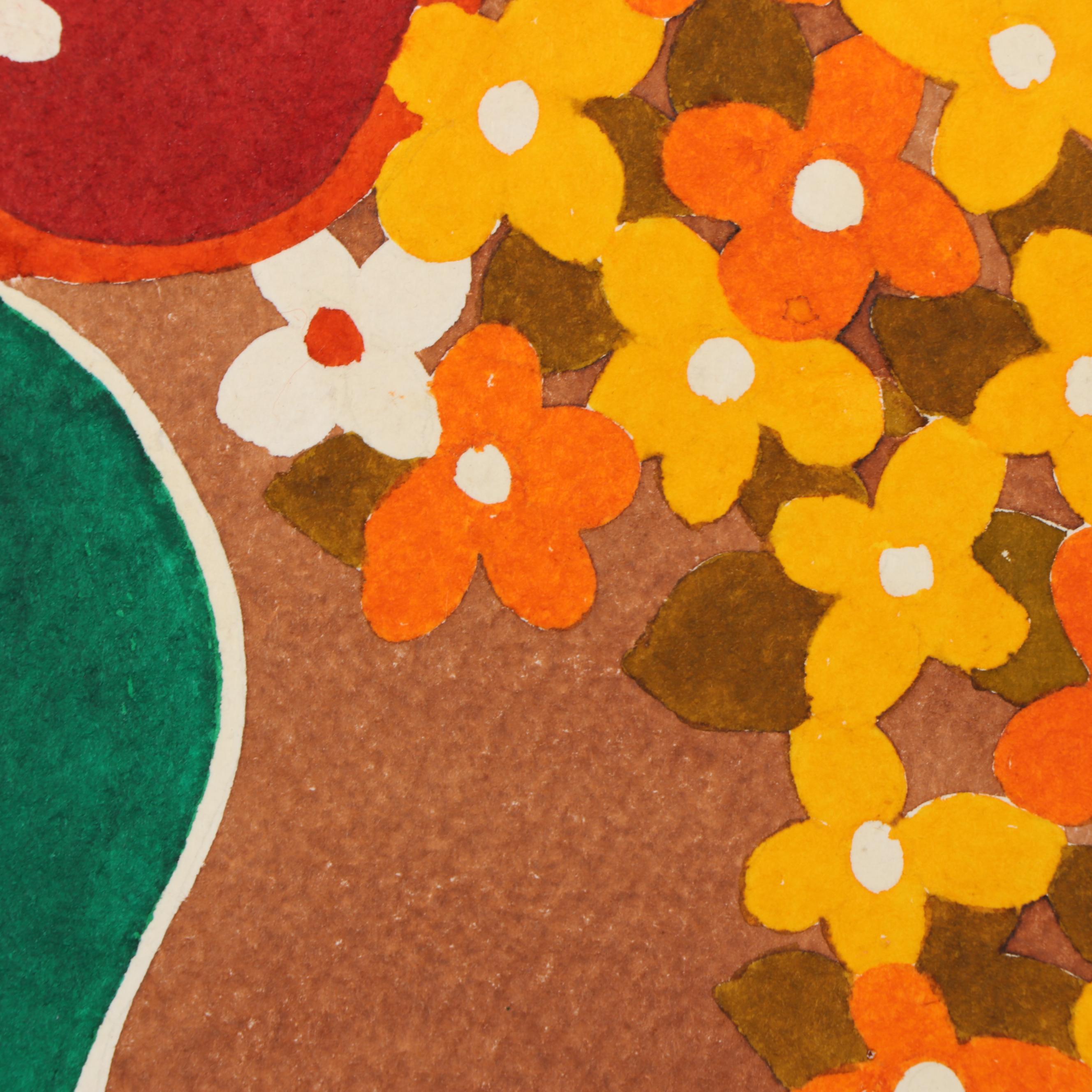 Marubeni Watercolor Floral Textile Design Proof