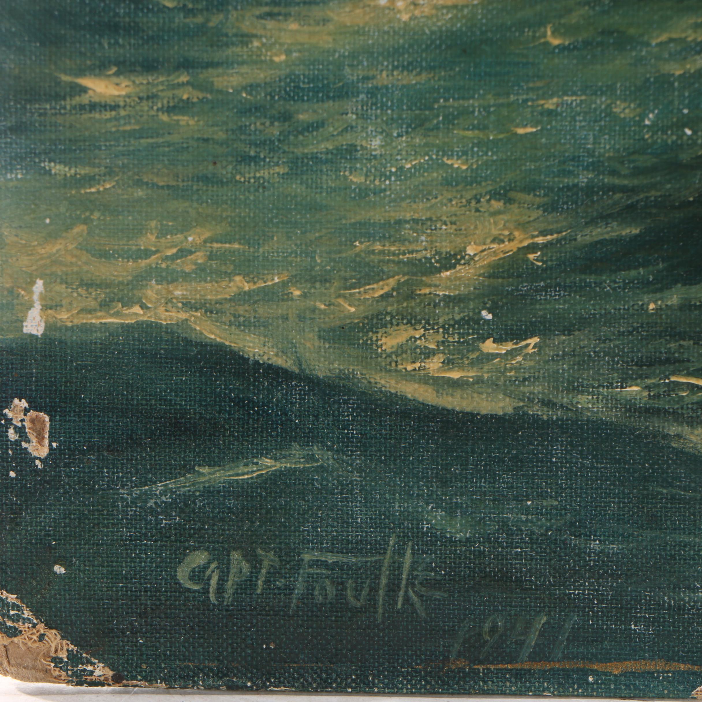 Captain Bayard Foulke Nautical Oil Painting