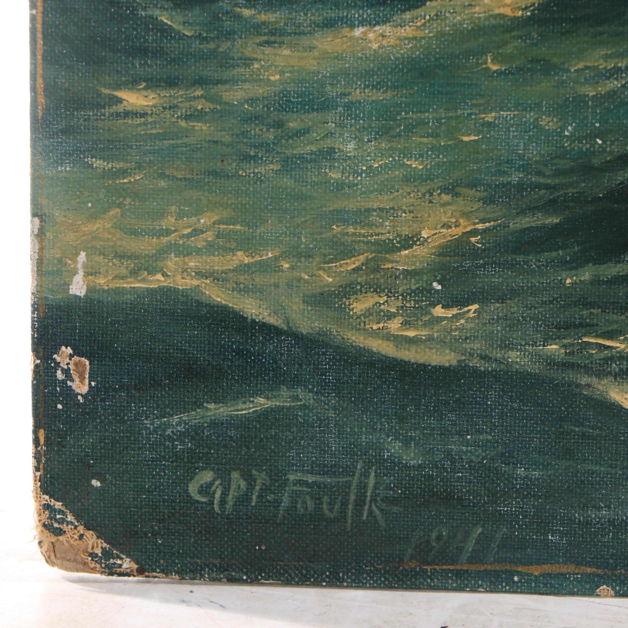 Captain Bayard Foulke Nautical Oil Painting