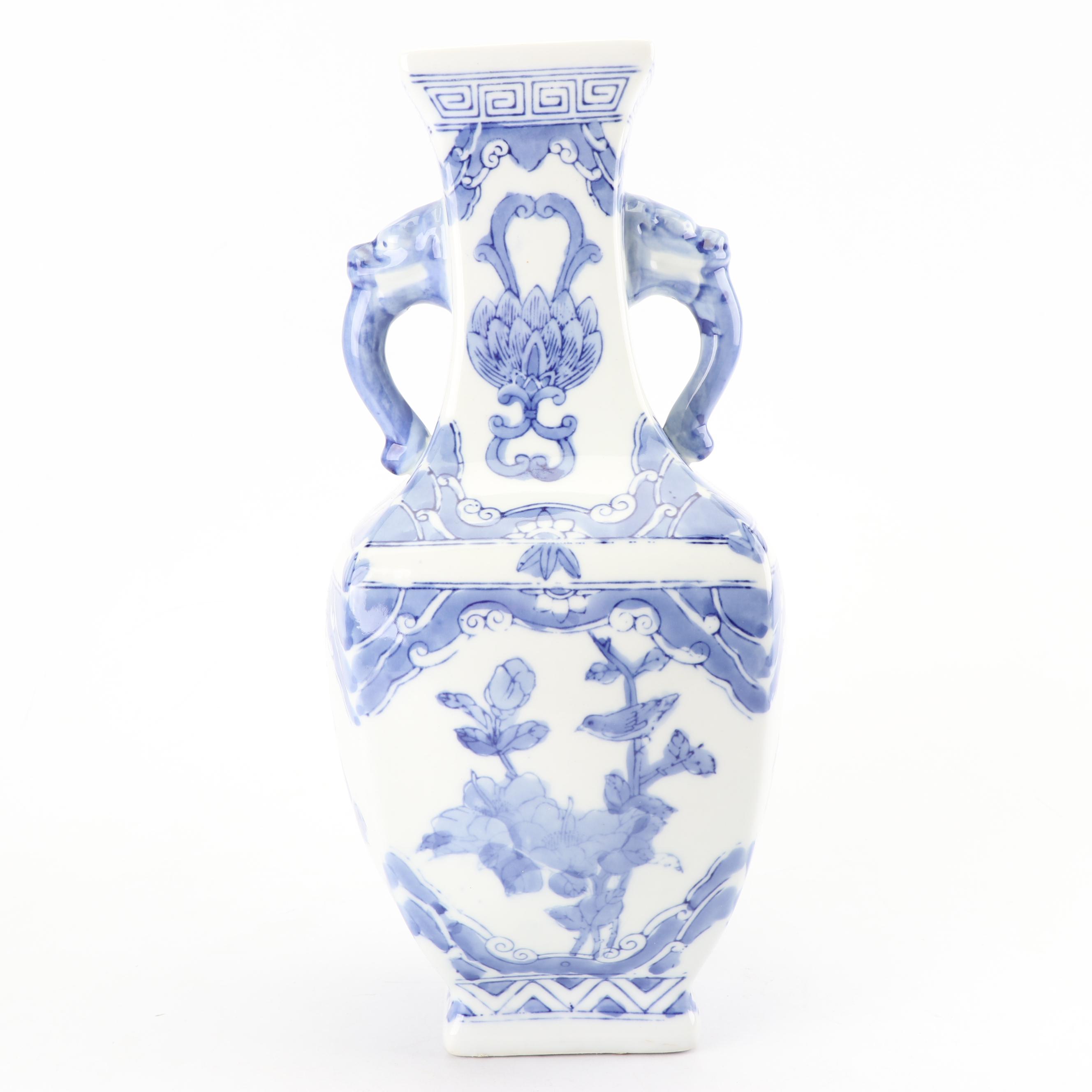 Chinese Blue and White Handled Vases