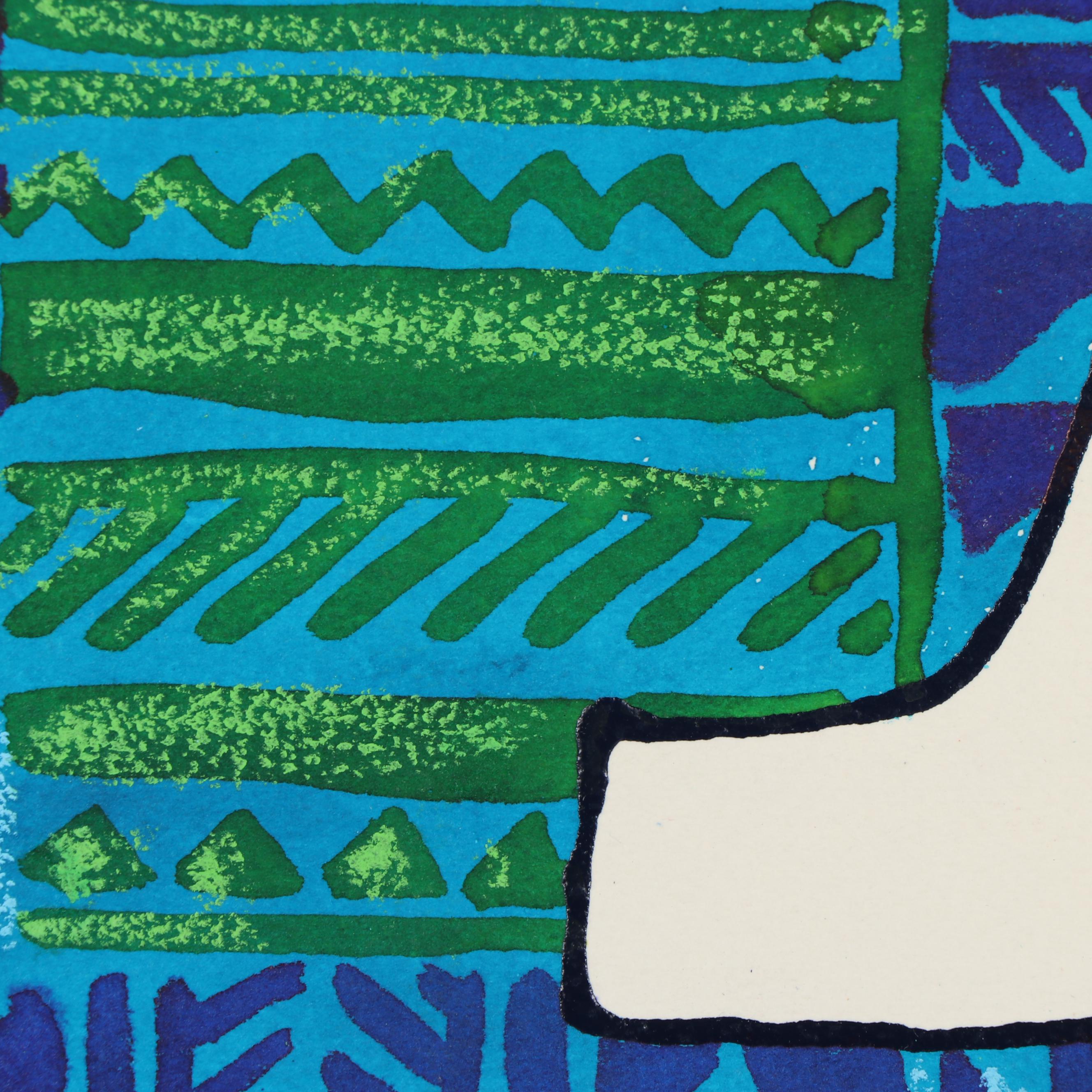 Marubeni Corporation Acrylic Painted Textile Design Proof