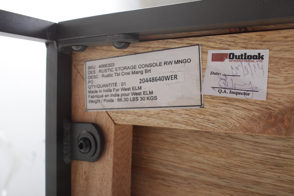 West Elm Mango Wood Console Table