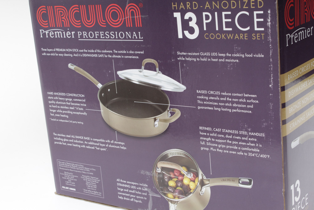 Circulon "Premier Professional" 13-Piece Hard-Anodized Cookware Set