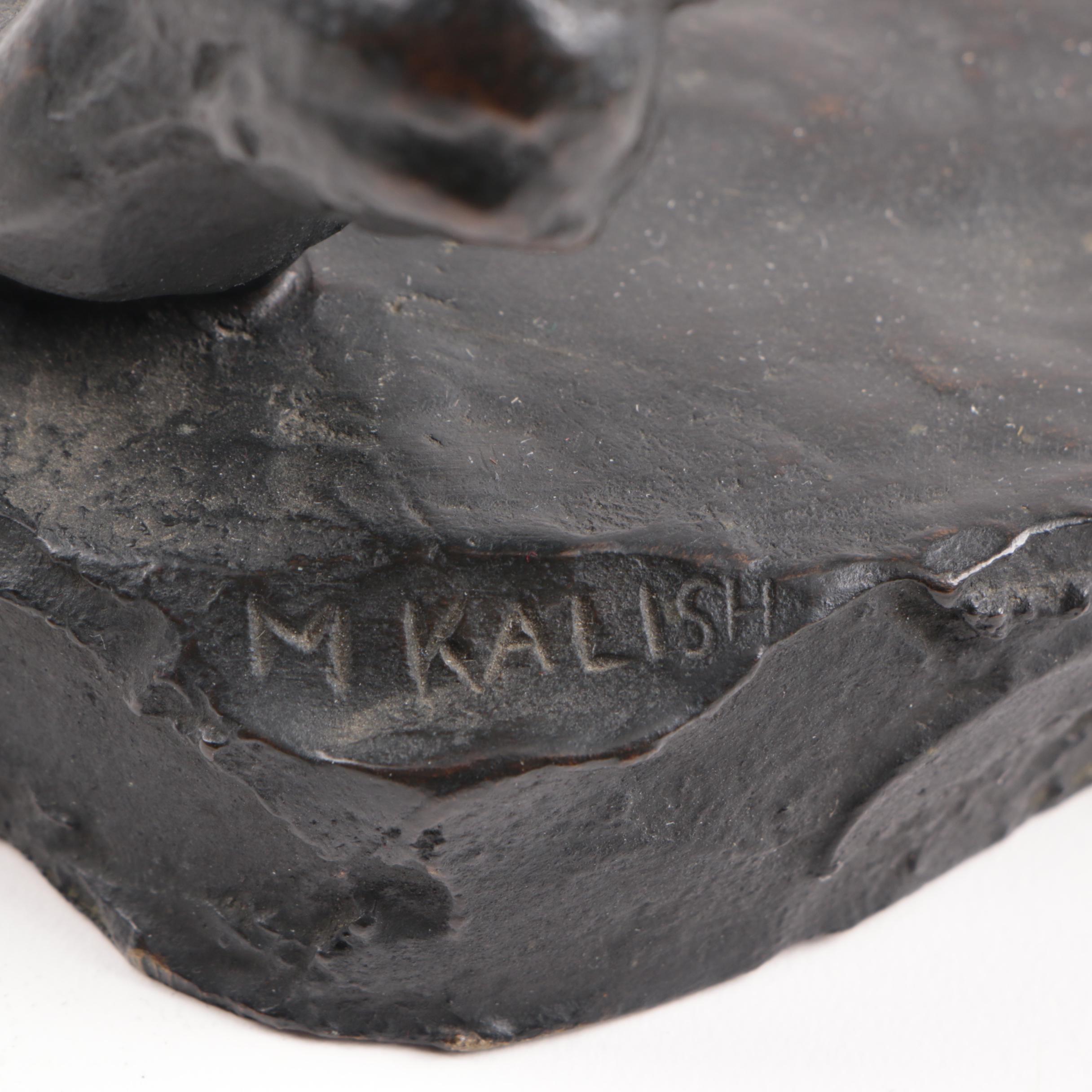 Max Kalish Circa 1930 Bronze Sculpture of Laborer on Porto D'Oro Base