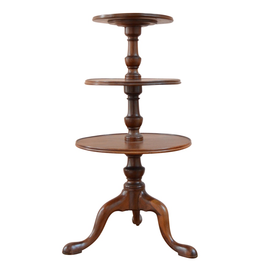 Vintage Queen Anne Style Mahogany Tiered Table