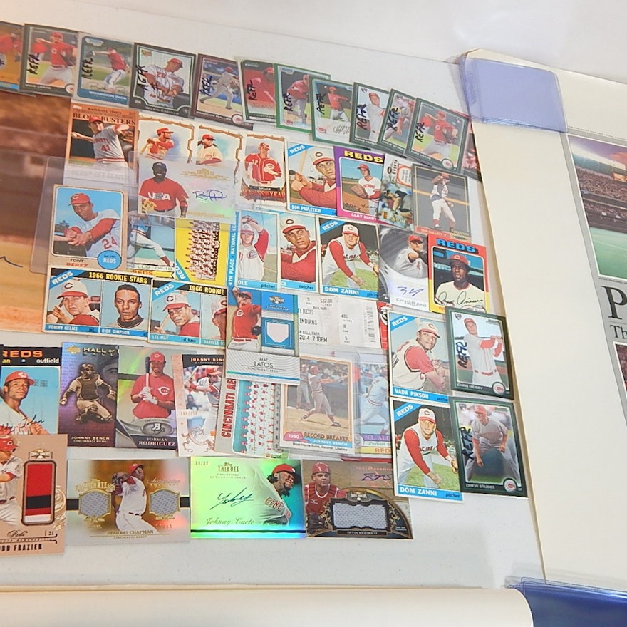 Cincinnati Reds Card Collection and Posters with 1966 Topps Vada Pinson