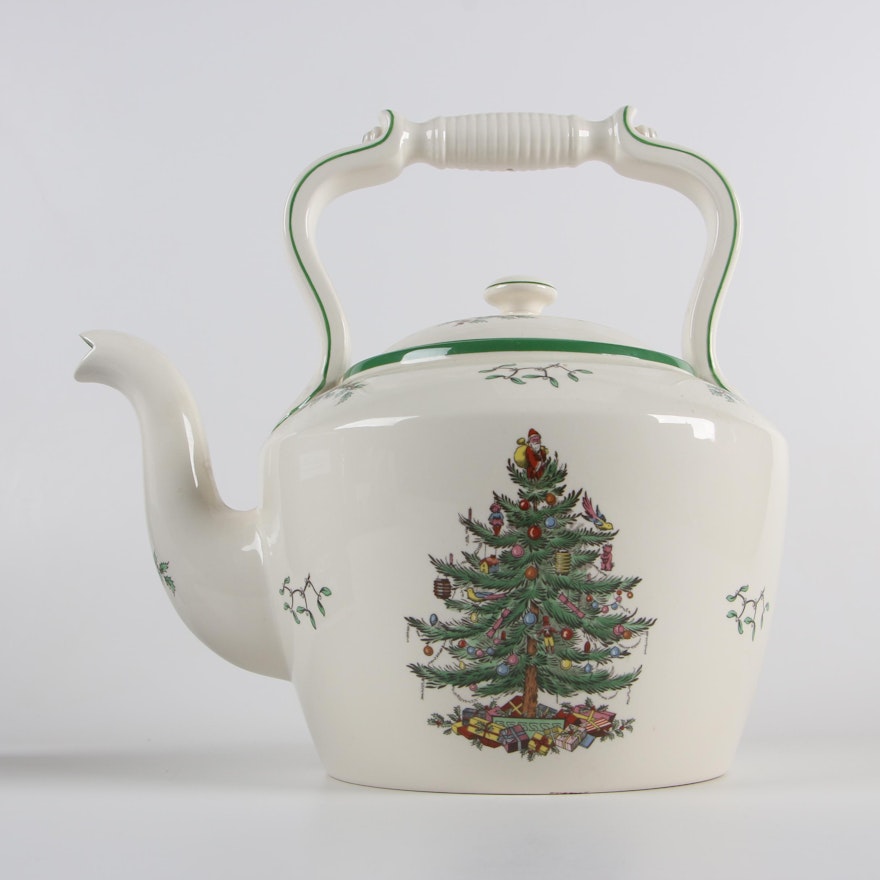 Spode "Christmas Tree" Earthenware Kettle, 20th Century