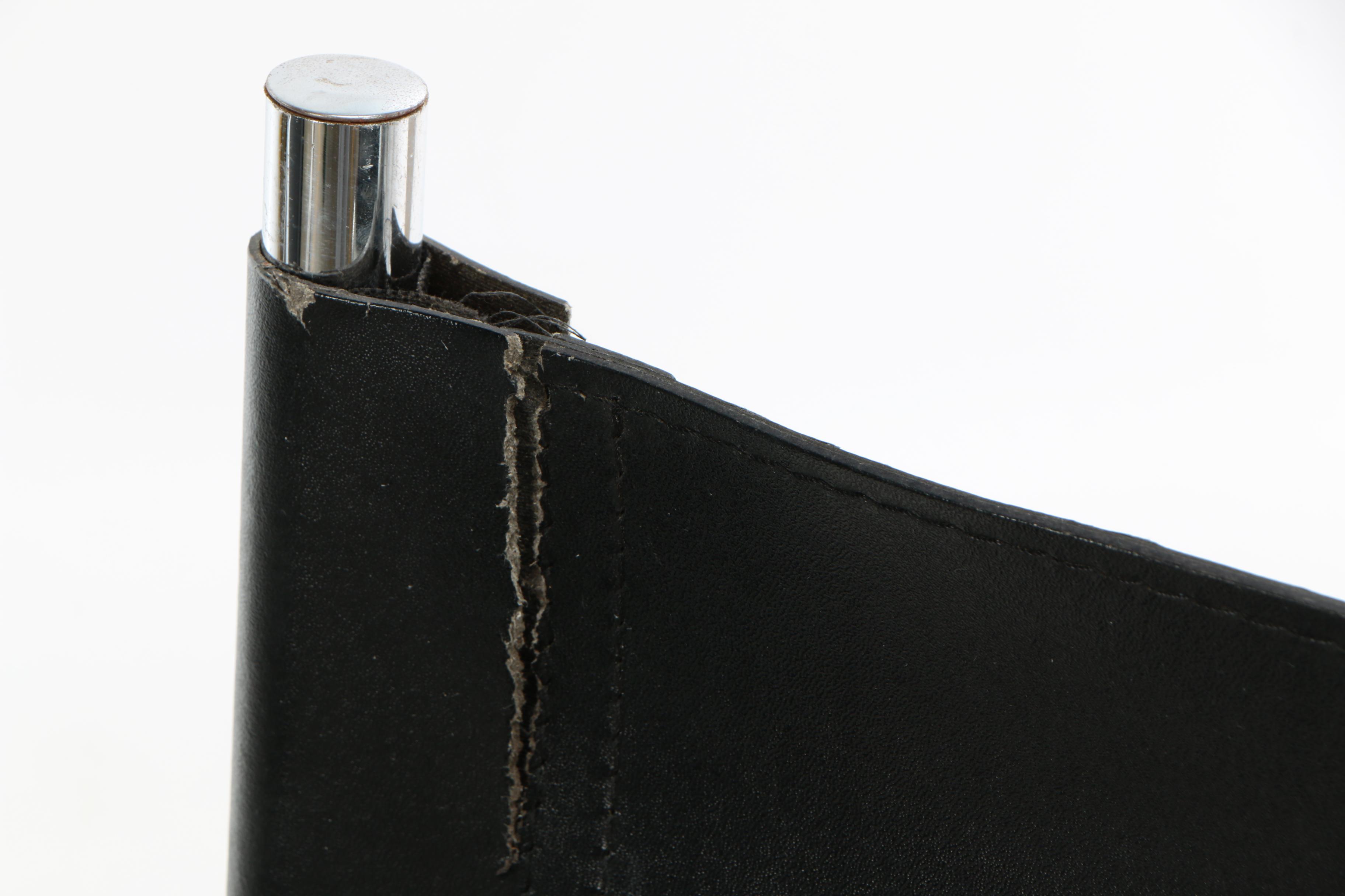 Bauhaus Style Leather Sling Metal Cantilever Armchairs, 20th Century