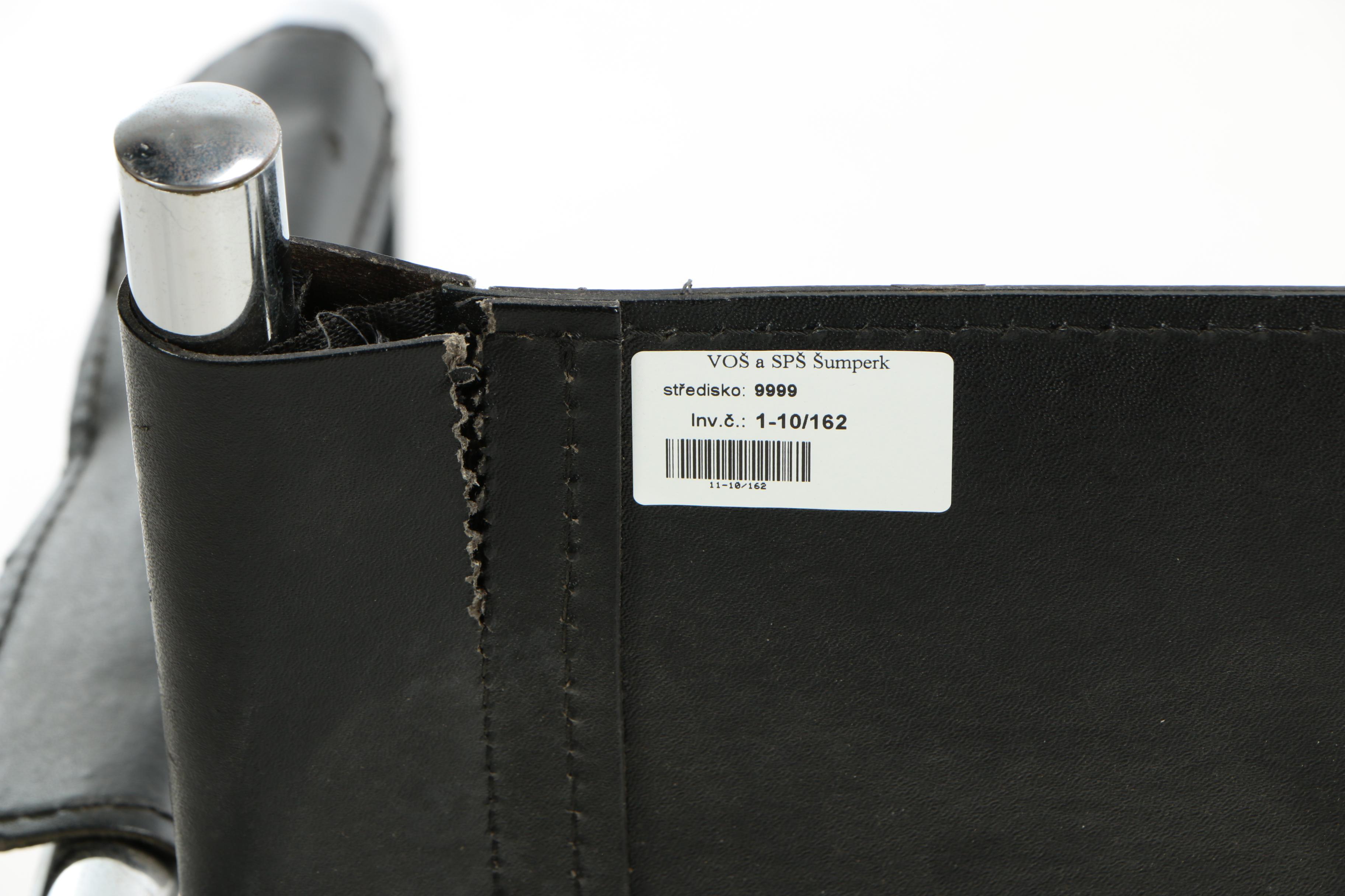 Bauhaus Style Leather Sling Metal Cantilever Armchairs, 20th Century