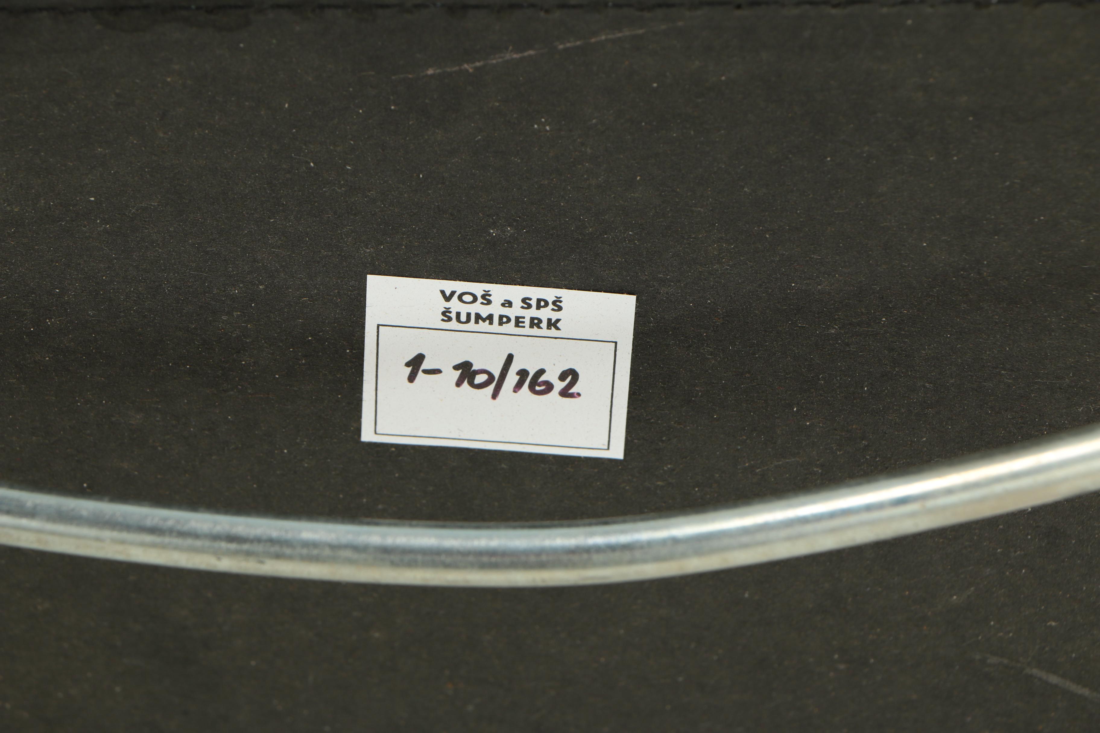 Bauhaus Style Leather Sling Metal Cantilever Armchairs, 20th Century