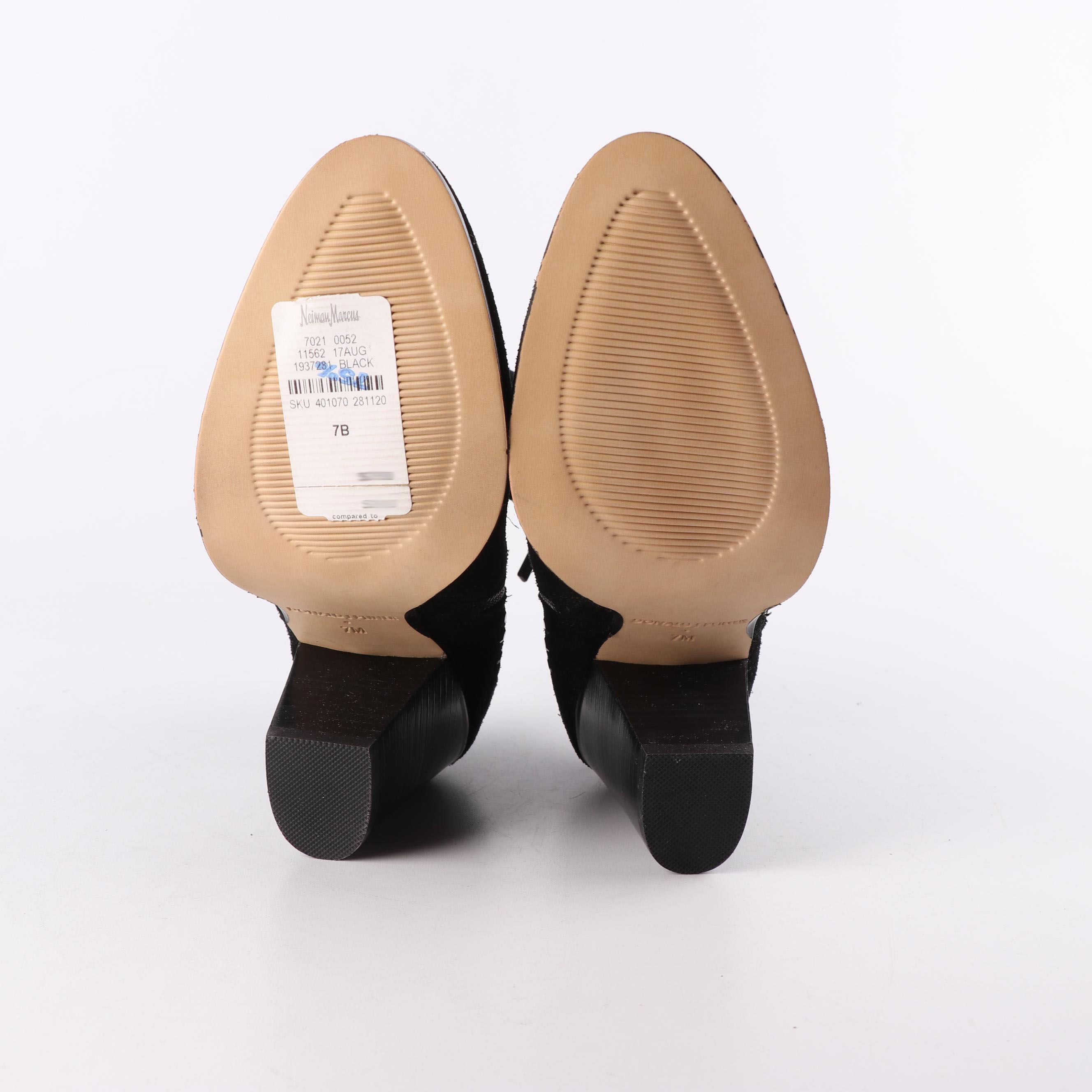 Women's Donald J Pliner Black Suede Studded Booties