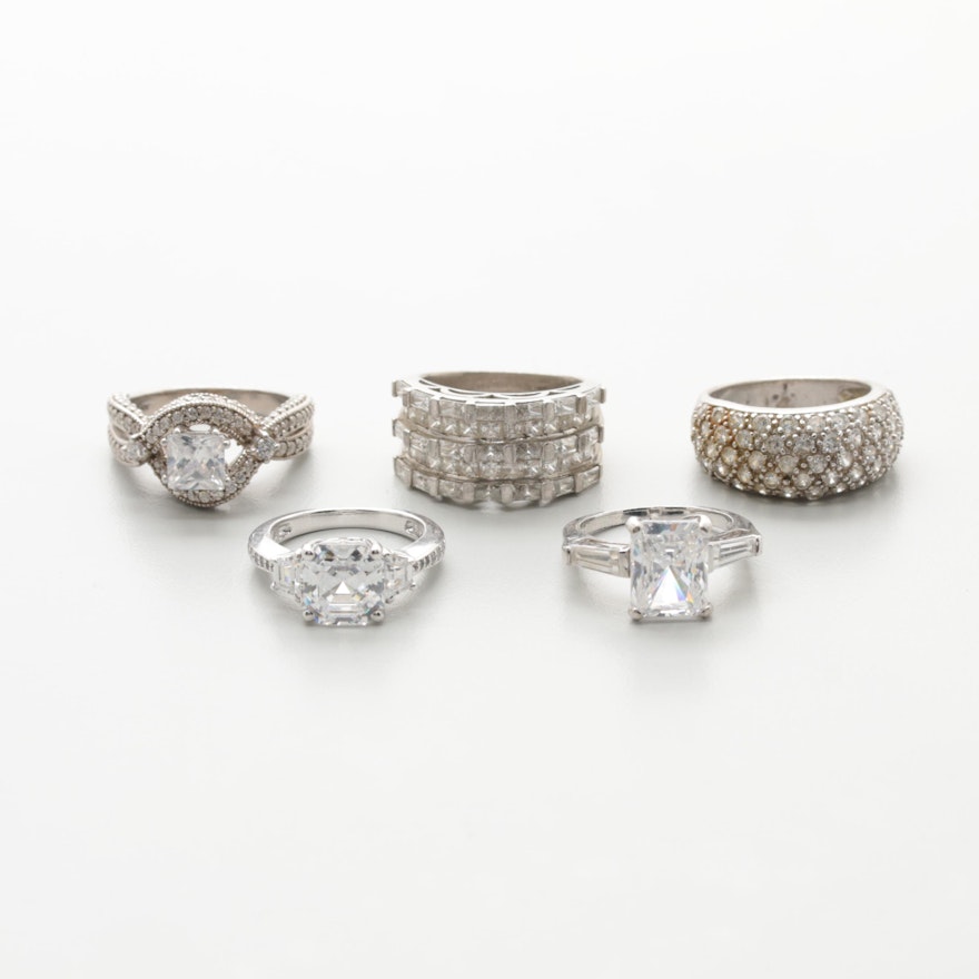Sterling Silver Cubic Zirconia Ring Assortment