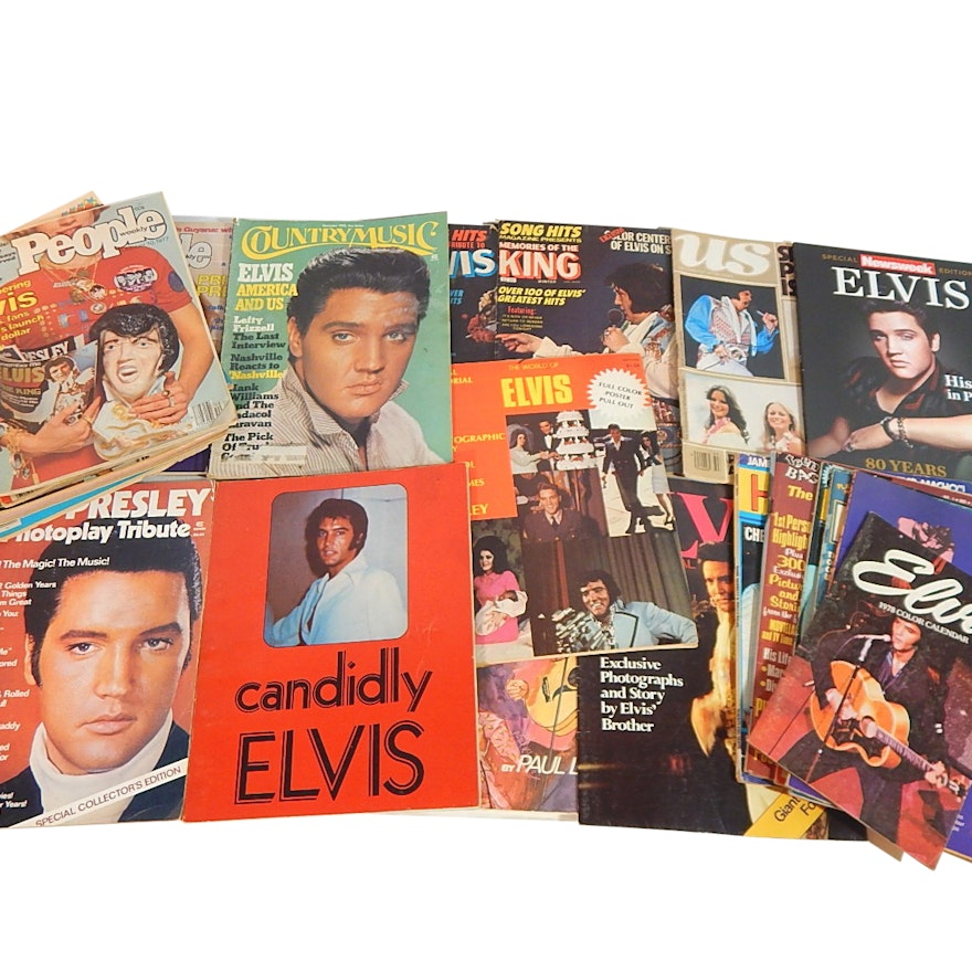 1970s Elvis Presley Magazines and Collectible Programs with Fold Out Posters